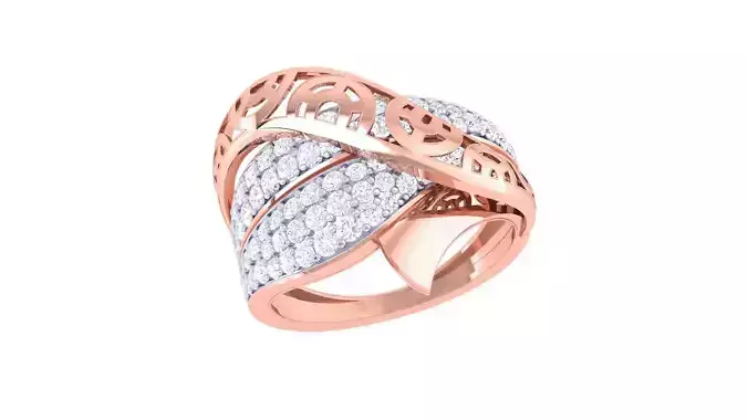 High Jewelry Diamond Cocktail Ring 3dm stl obj