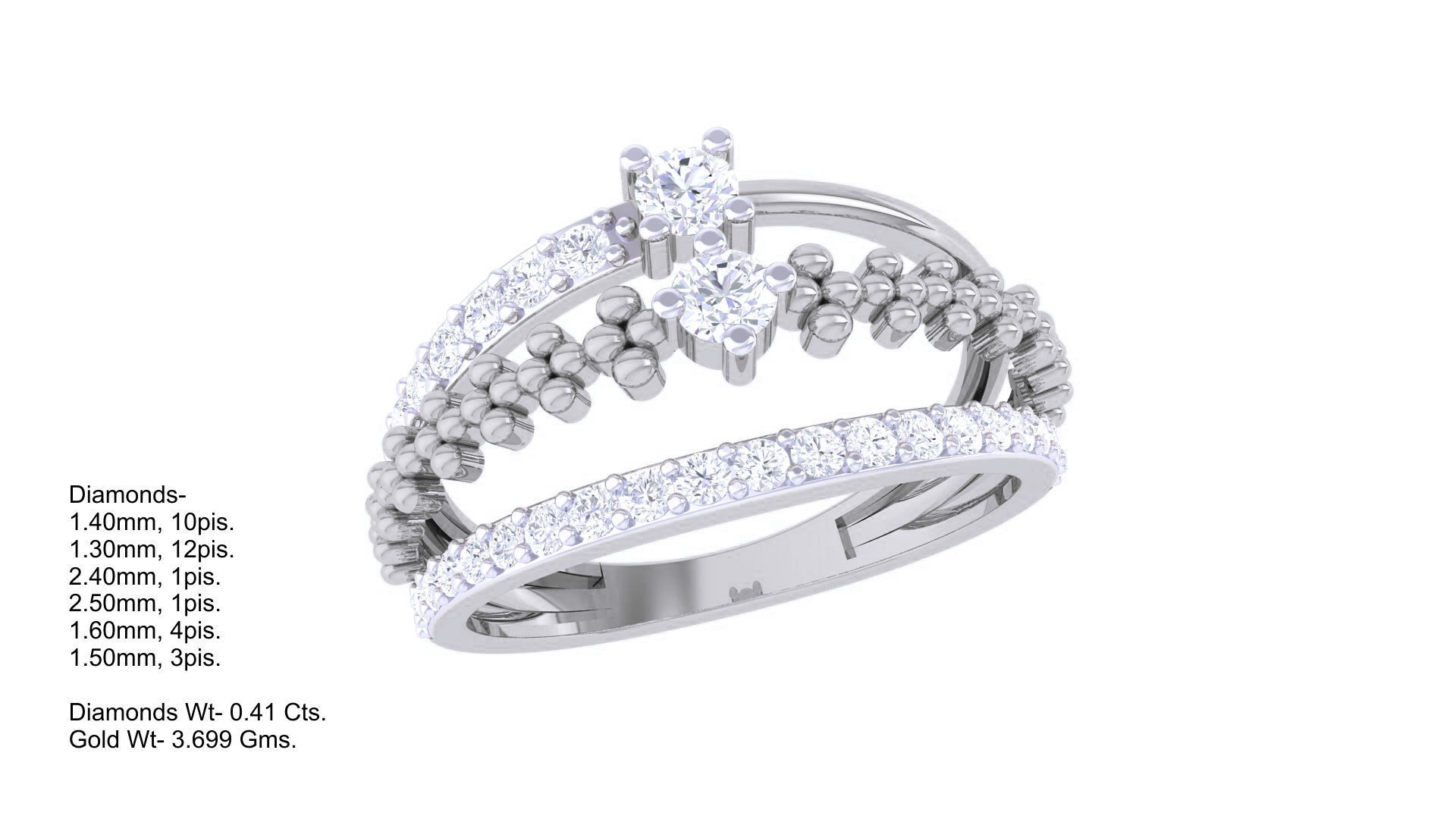 Ball High Jewelry Solitaire Diamond Cocktail Ball Ring 3dm stl 3D print model_2