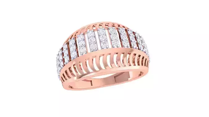 Wire High Jewelry Diamond Cocktail Ring 3dm stl obj