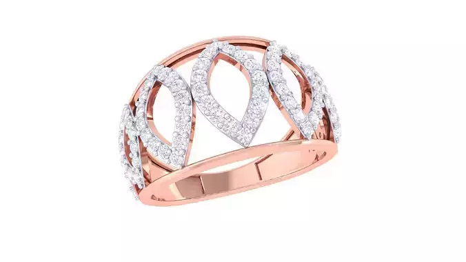 High Jewelry Diamond Cocktail Ring 3dm stl obj