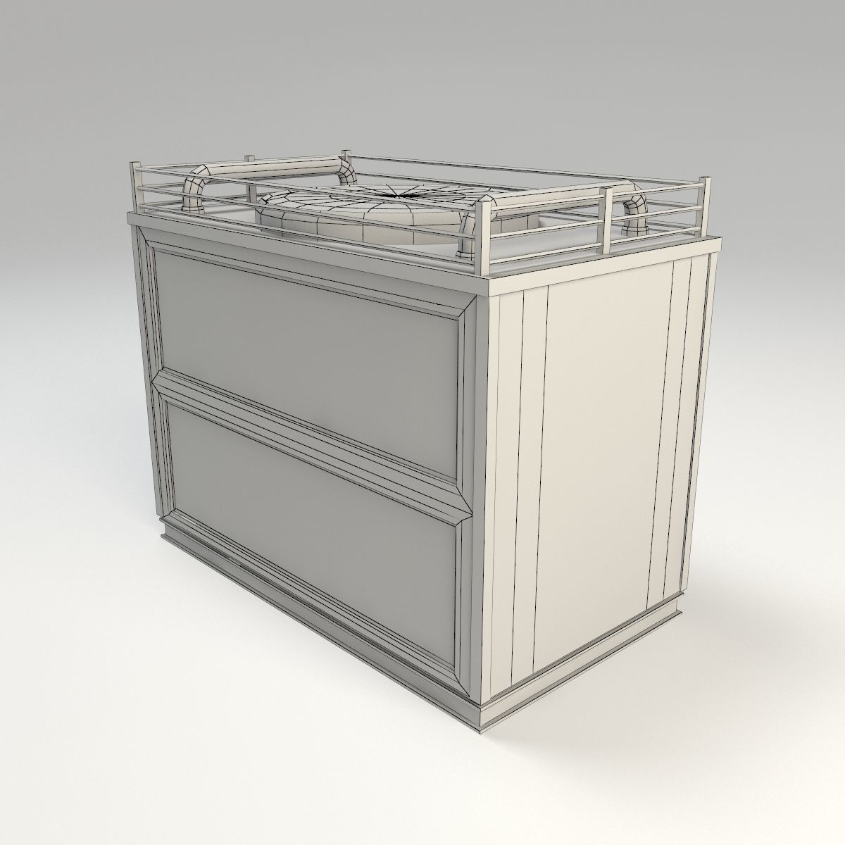 Air Conditioner Low Poly Low-poly 3D model_4