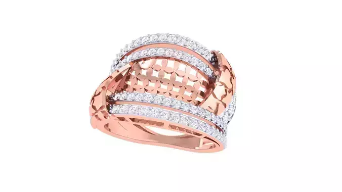 High Jewelry Diamond Cocktail Ring 3dm stl obj