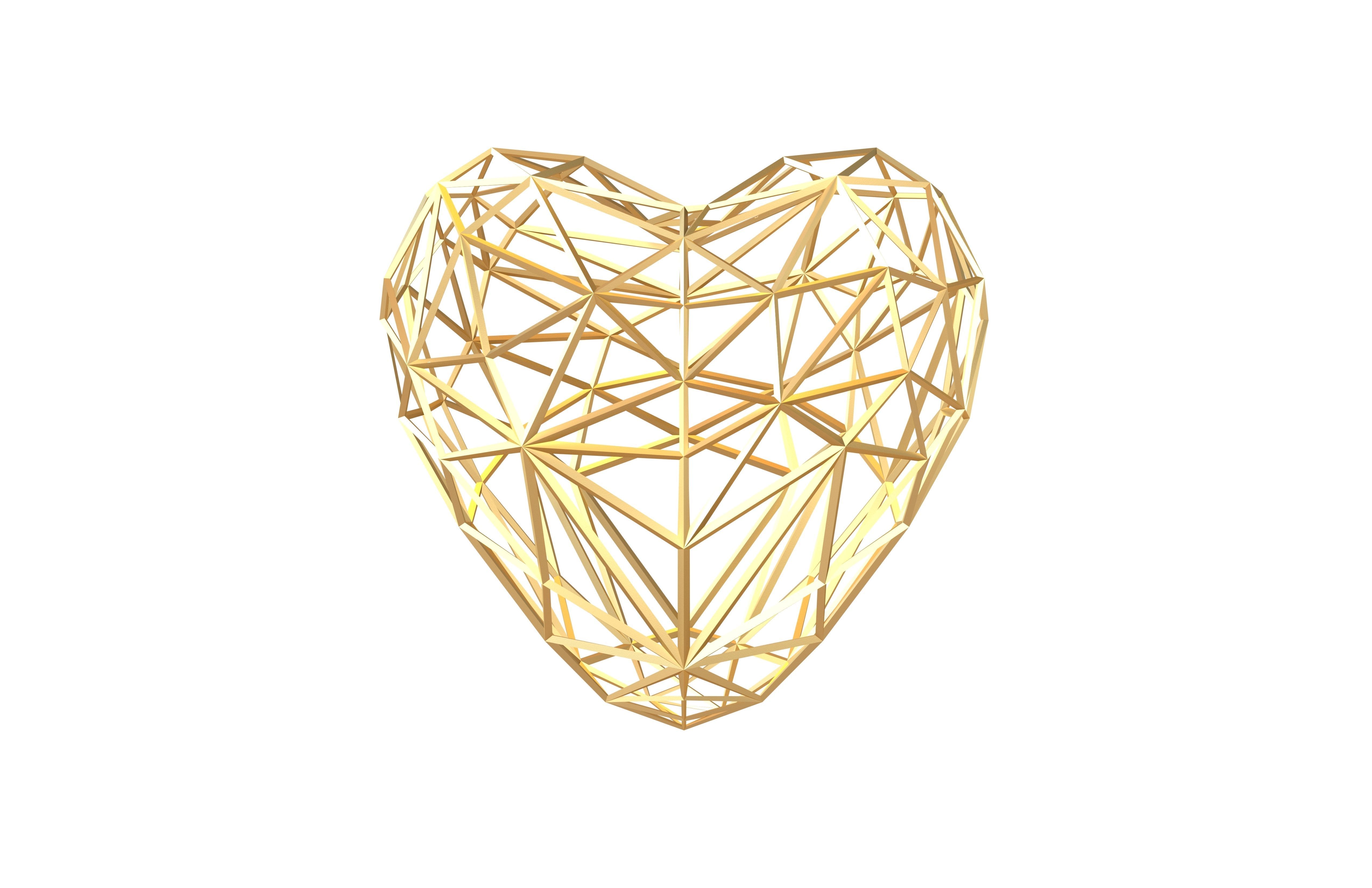 Stylish Heart V2 014 Low-poly 3D model_1