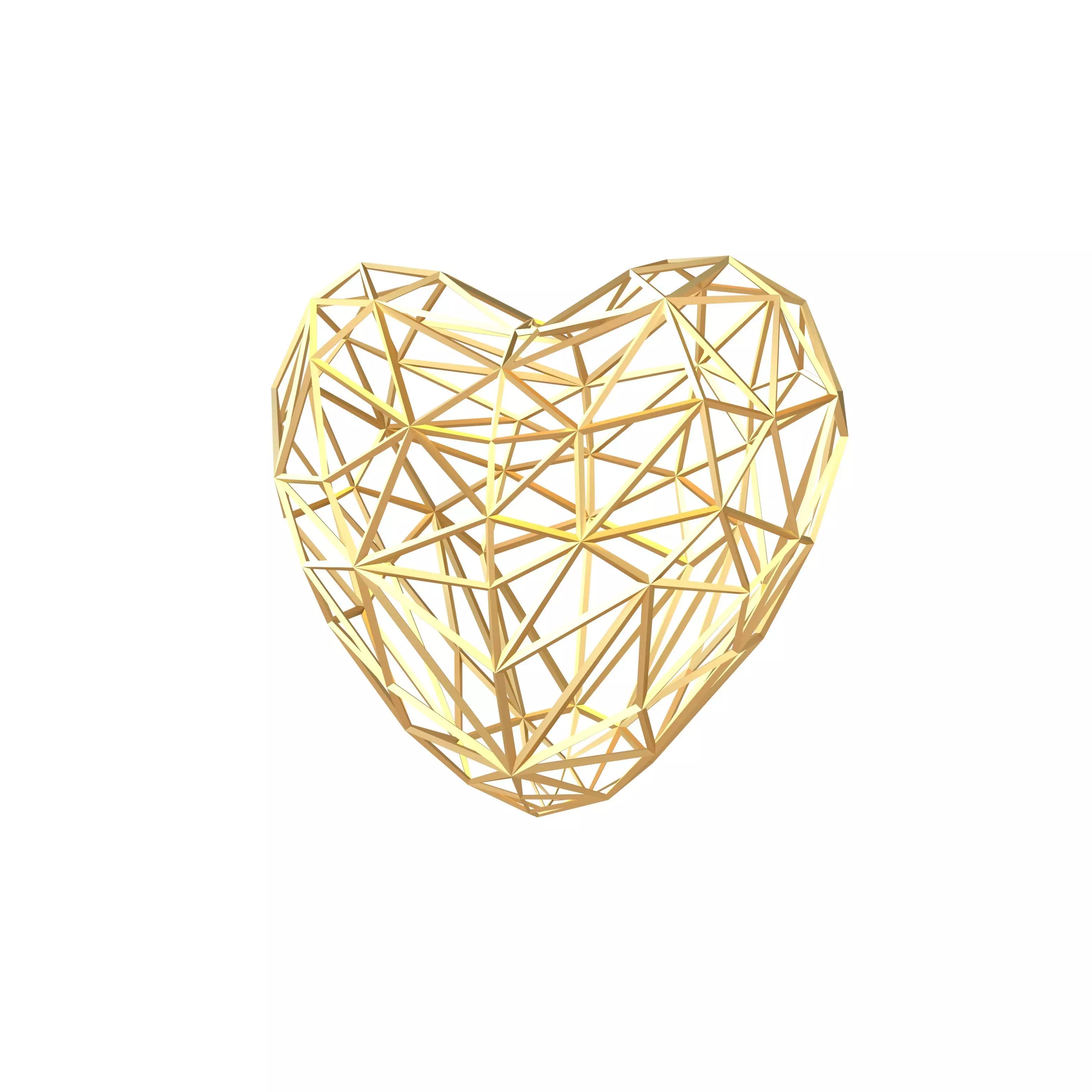 Stylish Heart V2 014 Low-poly 3D model_0