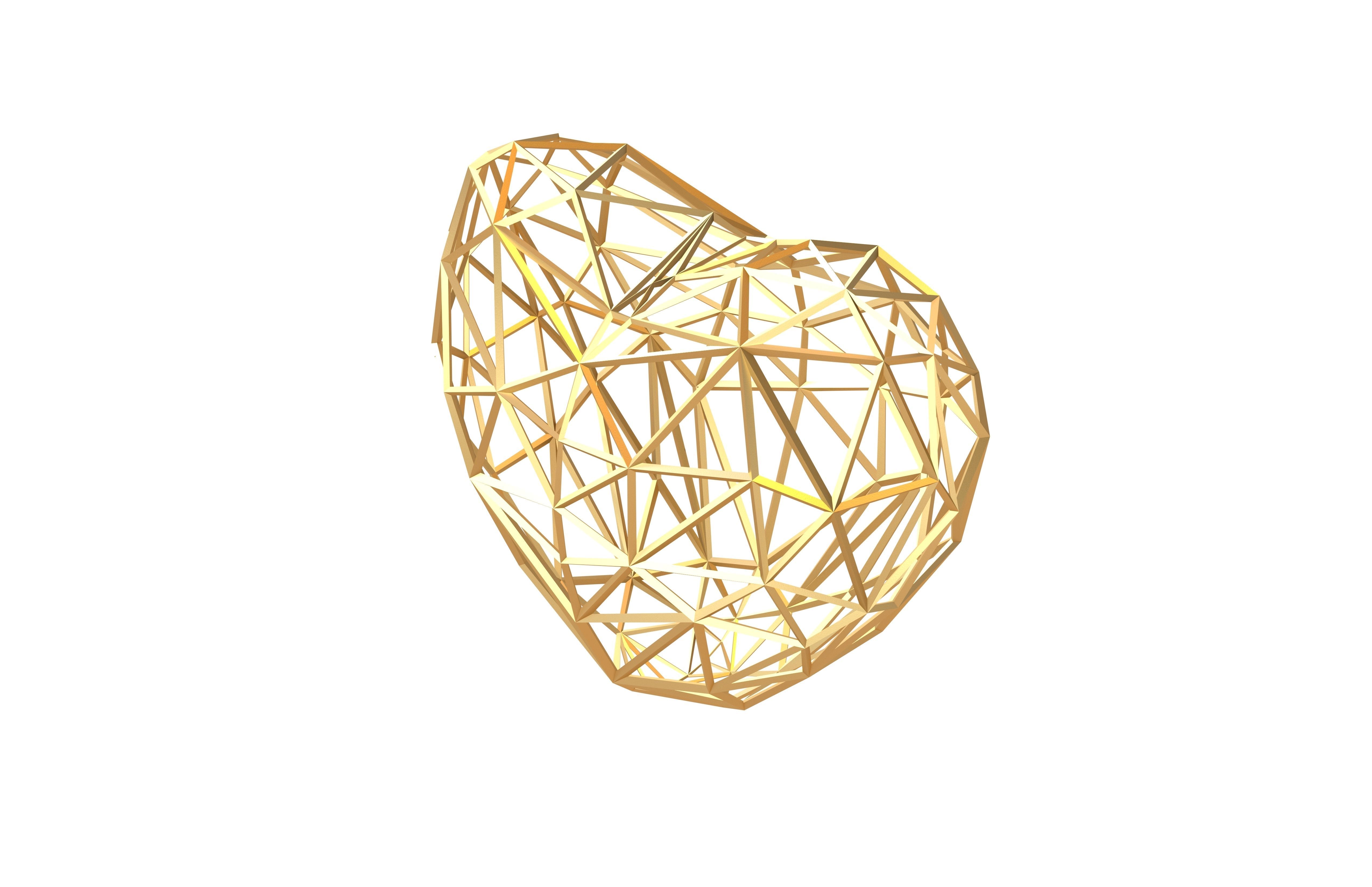 Stylish Heart V2 014 Low-poly 3D model_3