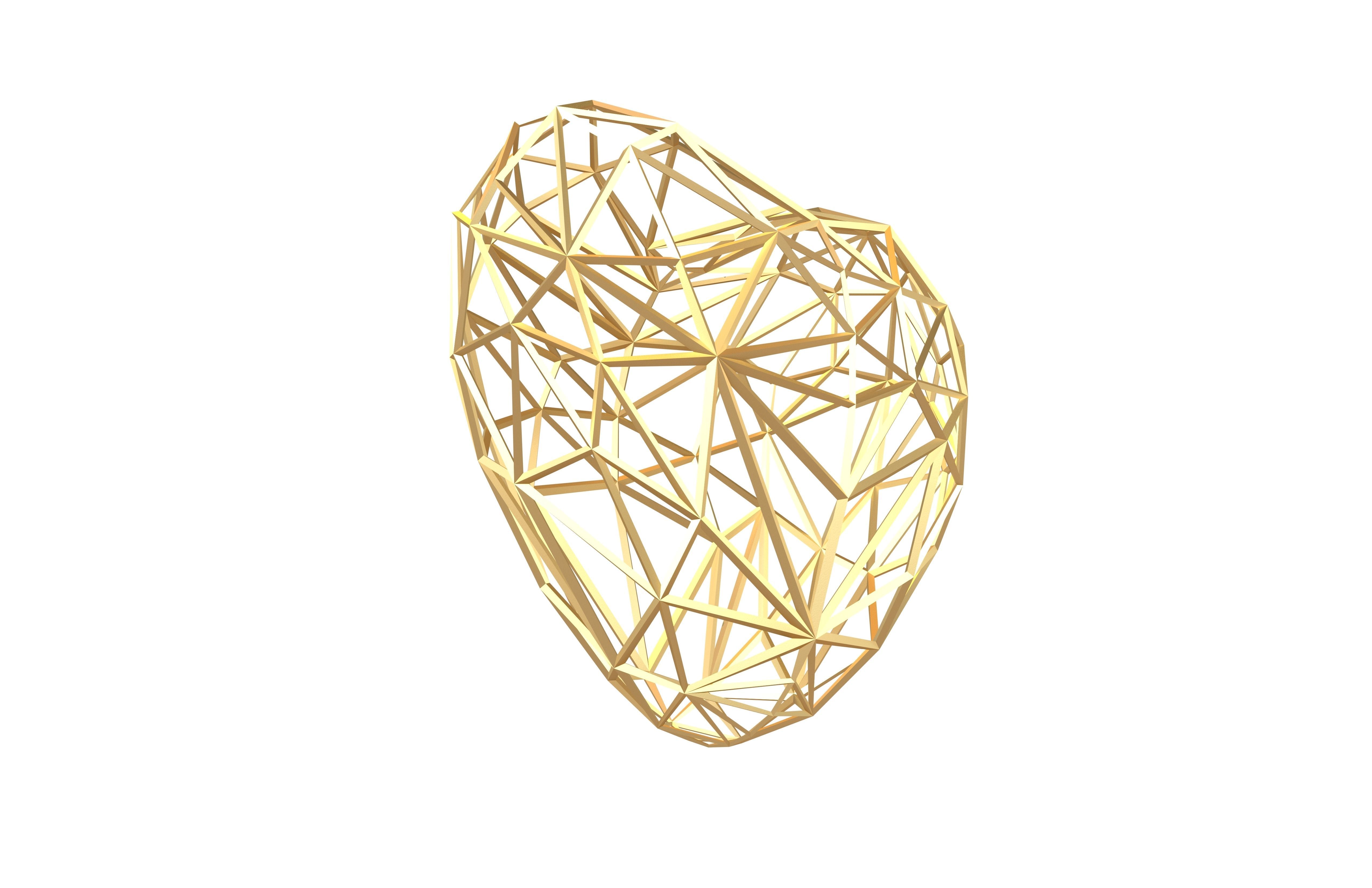 Stylish Heart V2 014 Low-poly 3D model_2