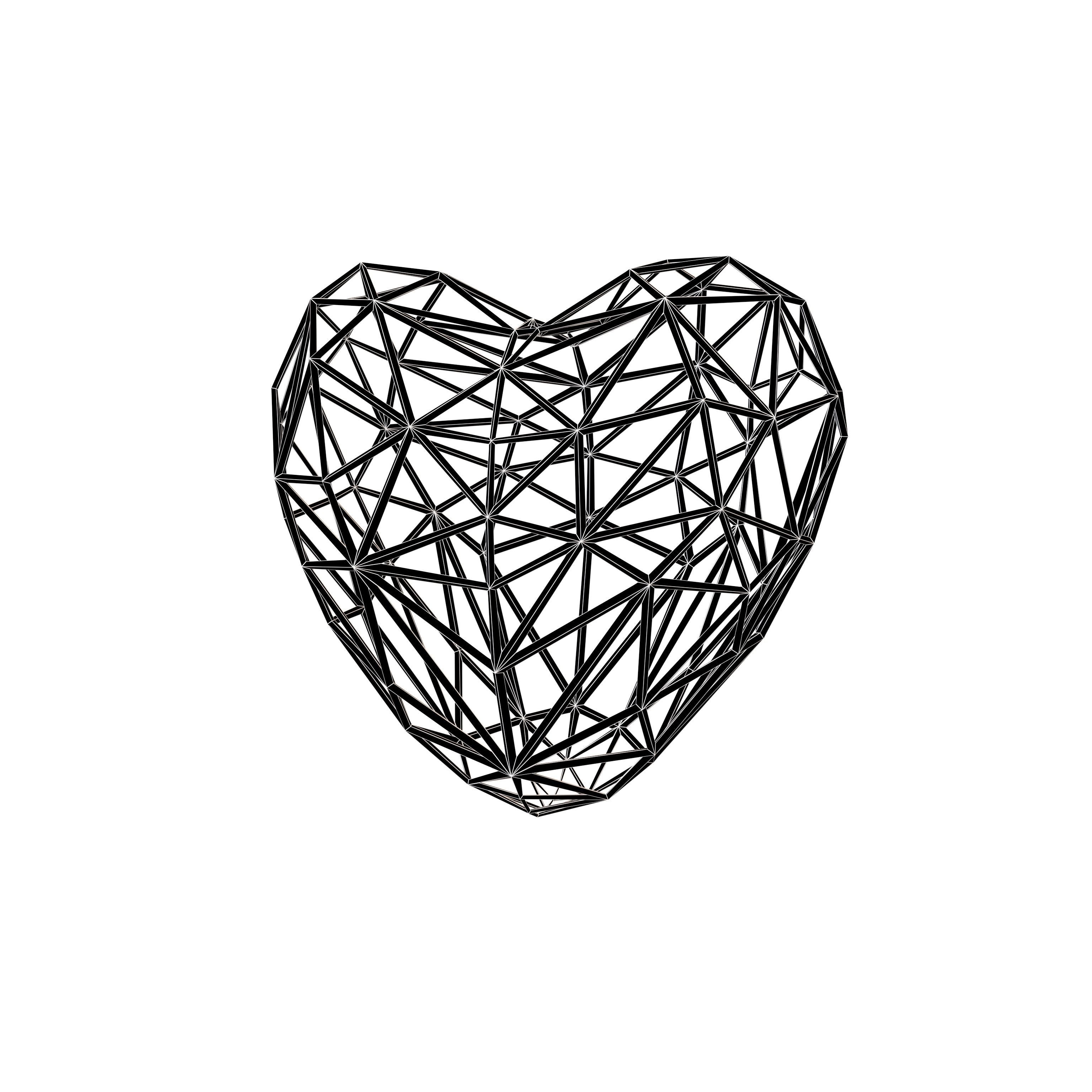 Stylish Heart V2 014 Low-poly 3D model_4