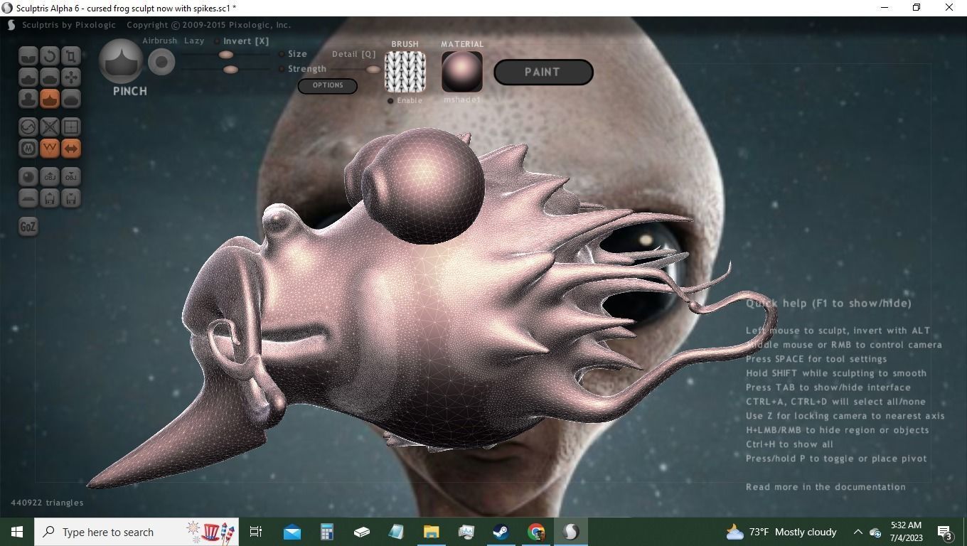 Cursed Green Frog Face But more like a dragon 3D model_7