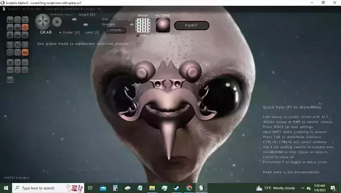 Cursed Green Frog Face But more like a dragon 3D model