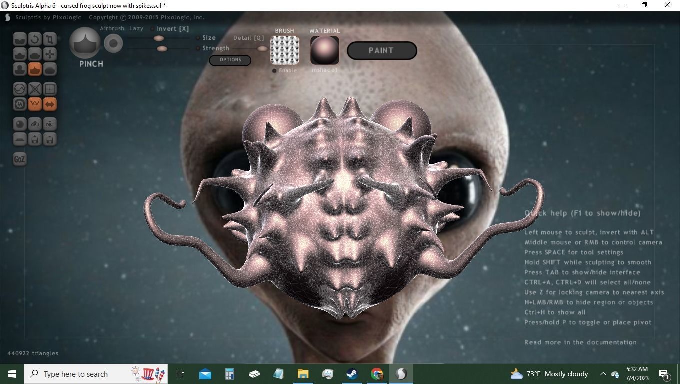 Cursed Green Frog Face But more like a dragon 3D model_5