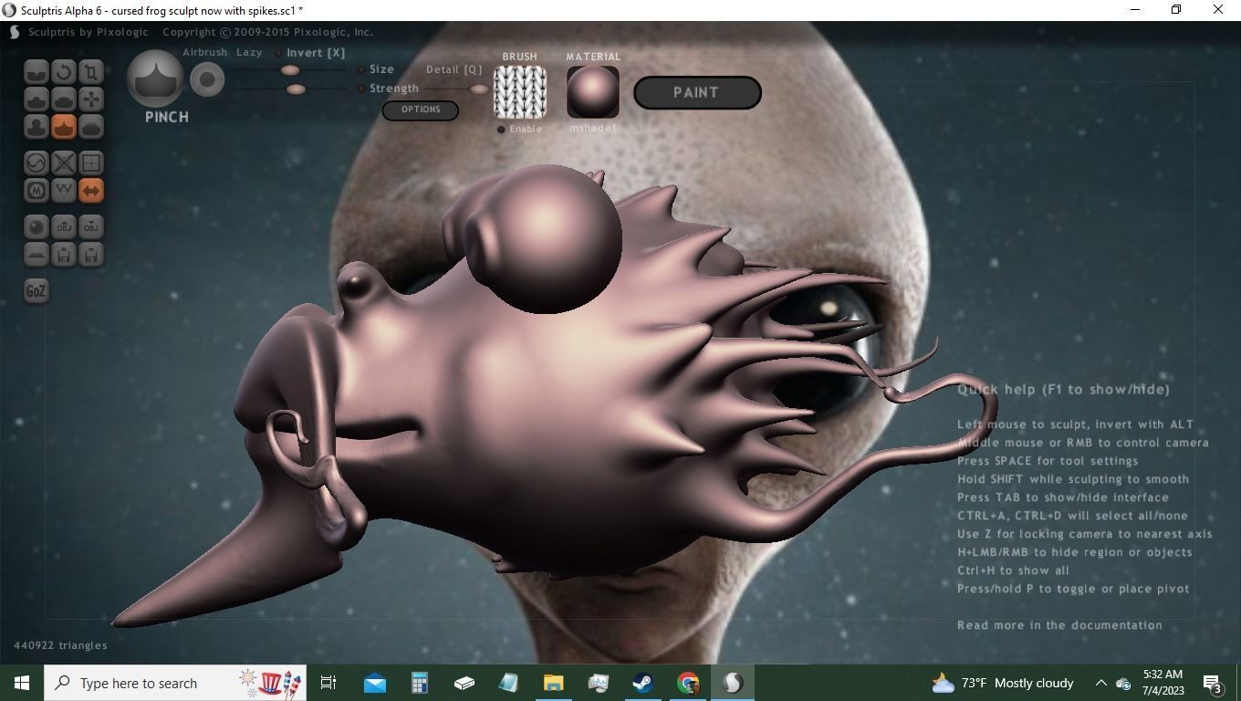 Cursed Green Frog Face But more like a dragon 3D model_6