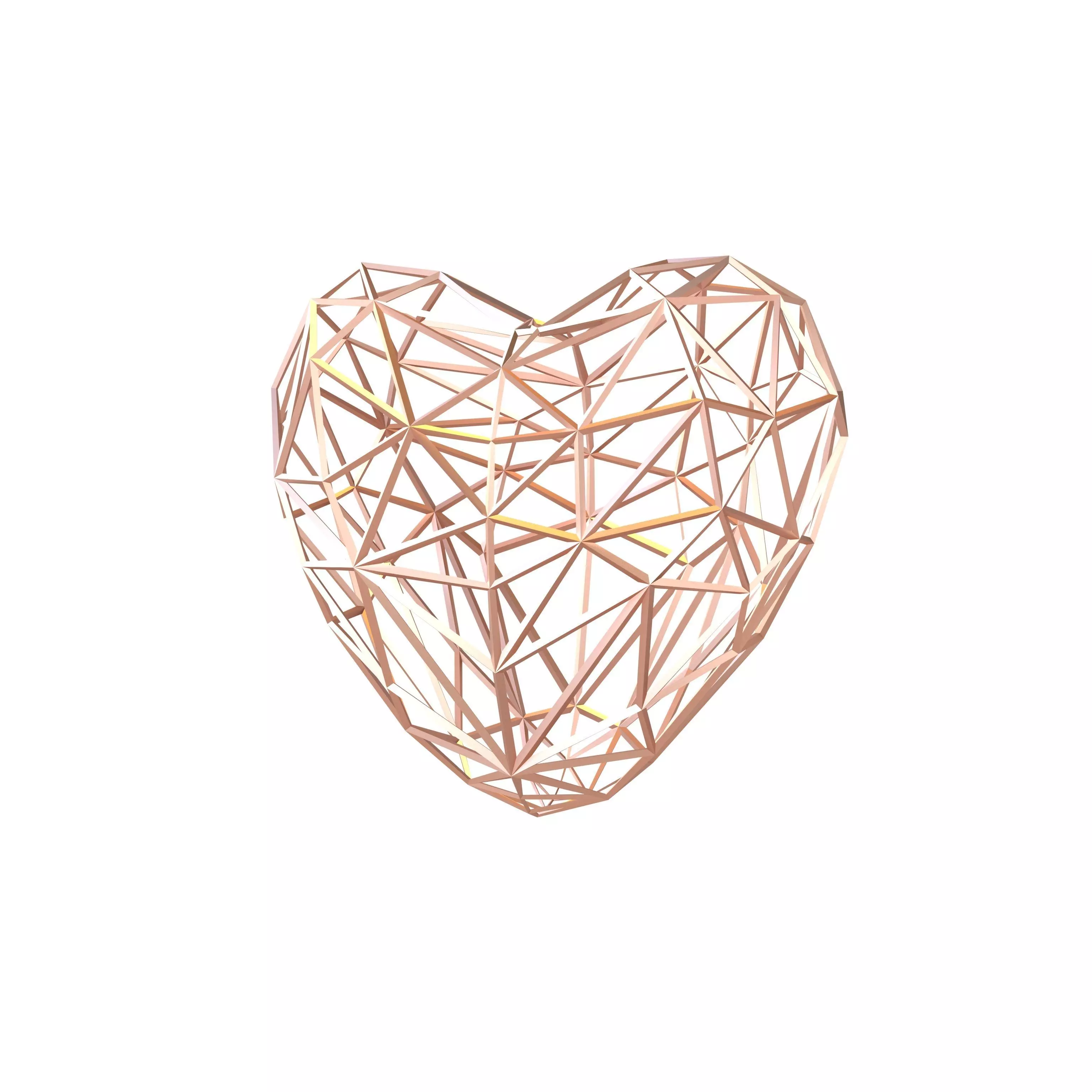 Stylish Heart V2 016 Low-poly 3D model_0