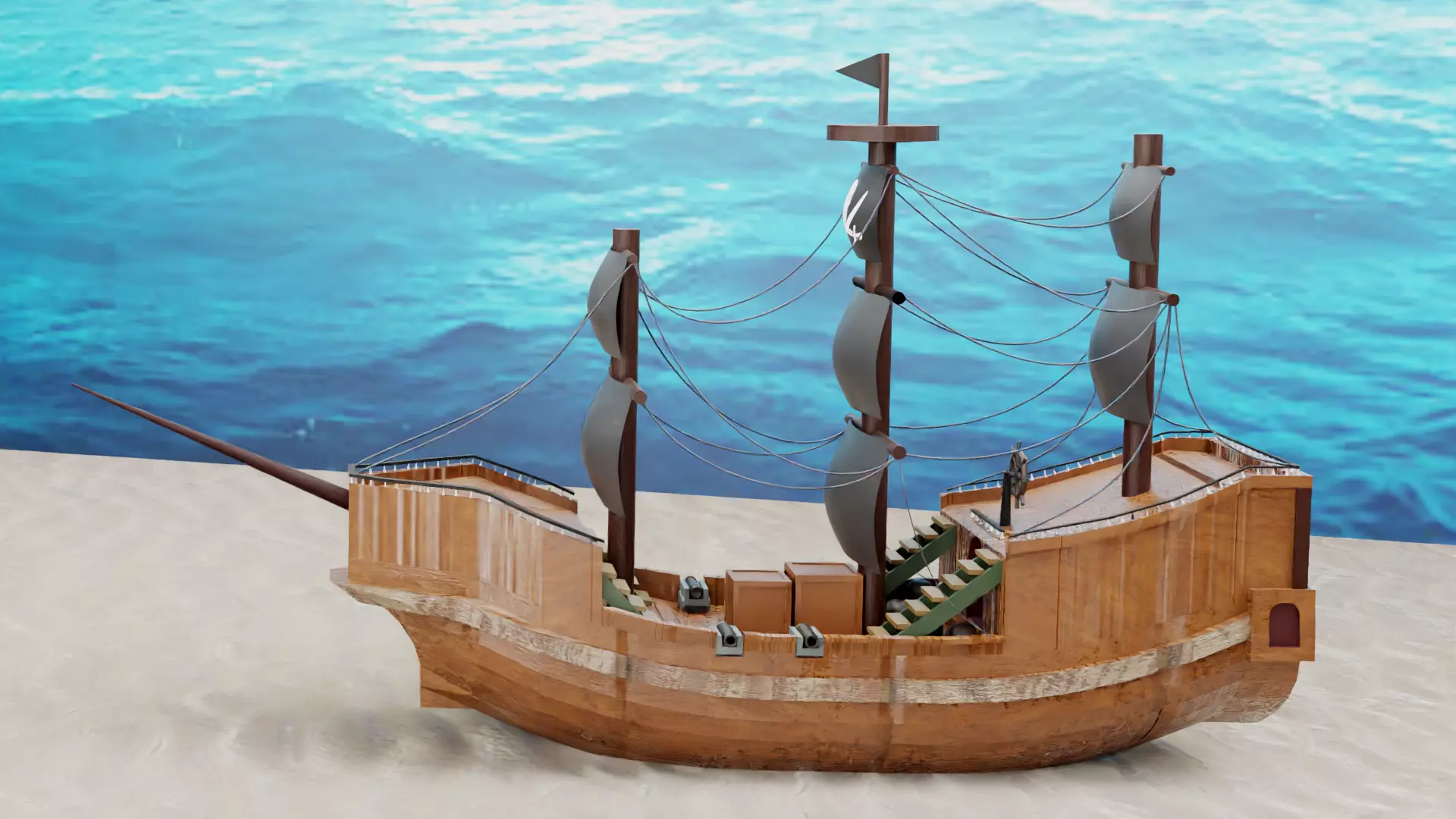 Ship and Bottle 3D model_0