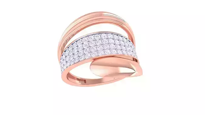 Wire High Jewelry Diamond Cocktail Ring 3dm stl obj
