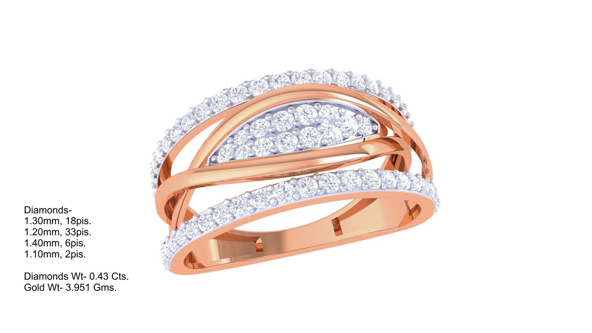 High Jewelry Diamond Cocktail Ring 3dm stl obj 3D print model_2