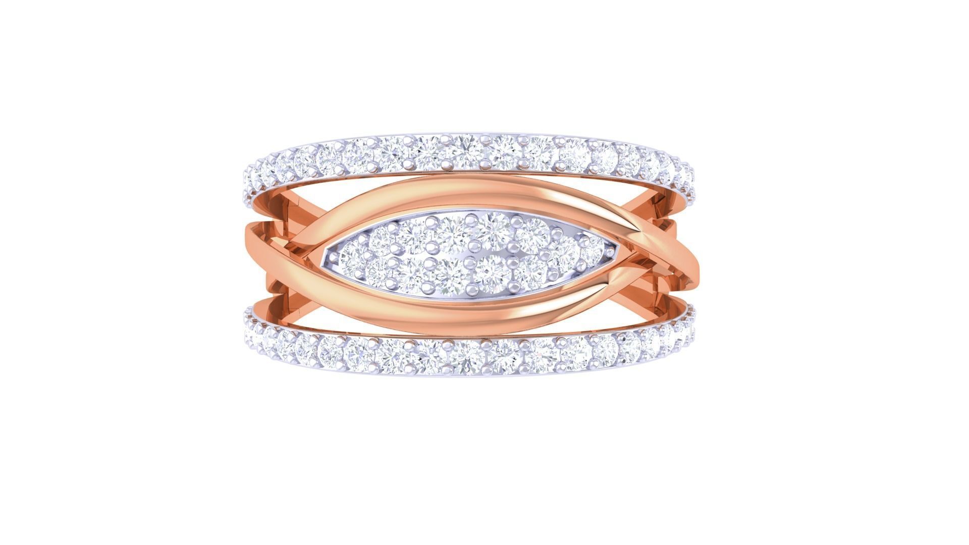 High Jewelry Diamond Cocktail Ring 3dm stl obj 3D print model_9