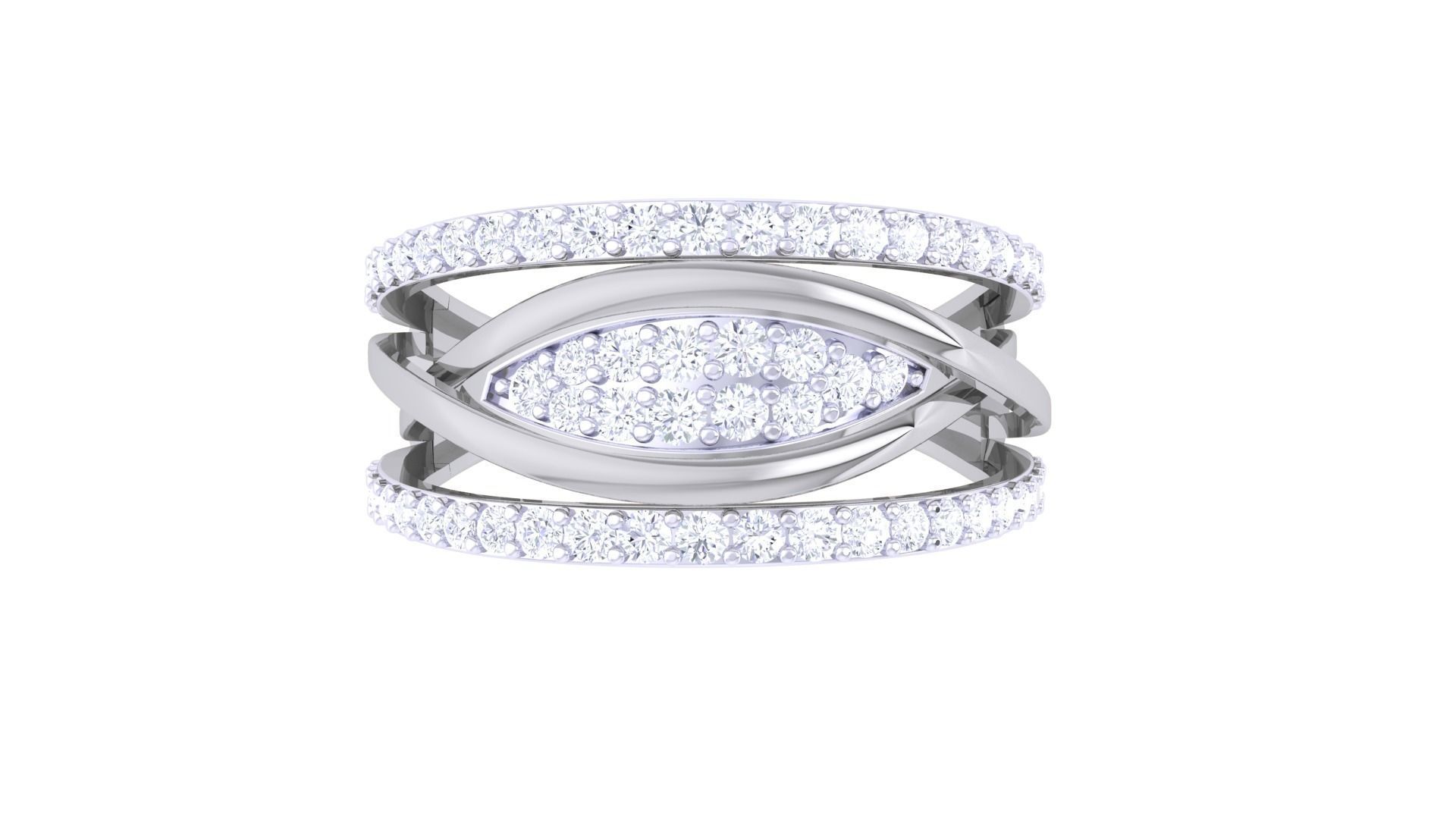 High Jewelry Diamond Cocktail Ring 3dm stl obj 3D print model_8