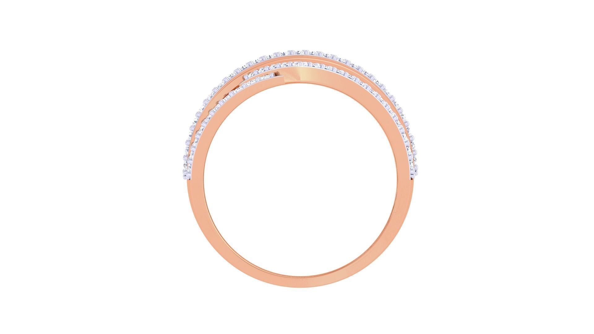 Wire High Jewelry Diamond Cocktail Ring 3dm stl obj 3D print model_12