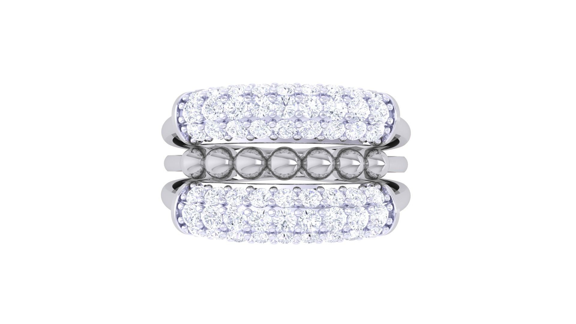 Balls Beads High Jewelry Diamond Cocktail Ring 3dm stl obj 3D print model_7