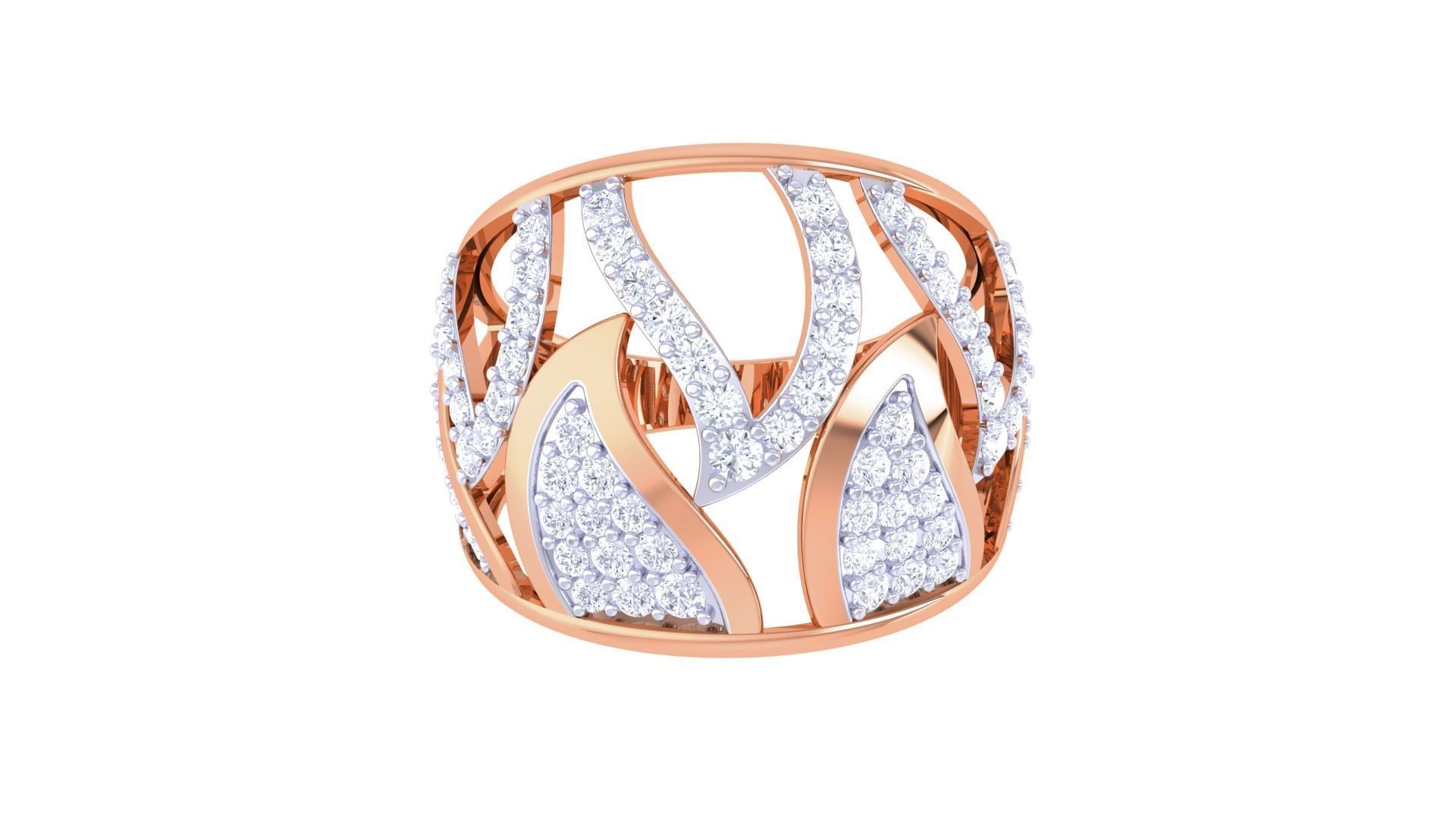 High Jewelry Diamond Cocktail Ring 3dm stl obj 3D print model_9