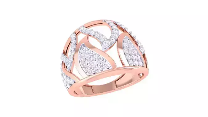 High Jewelry Diamond Cocktail Ring 3dm stl obj