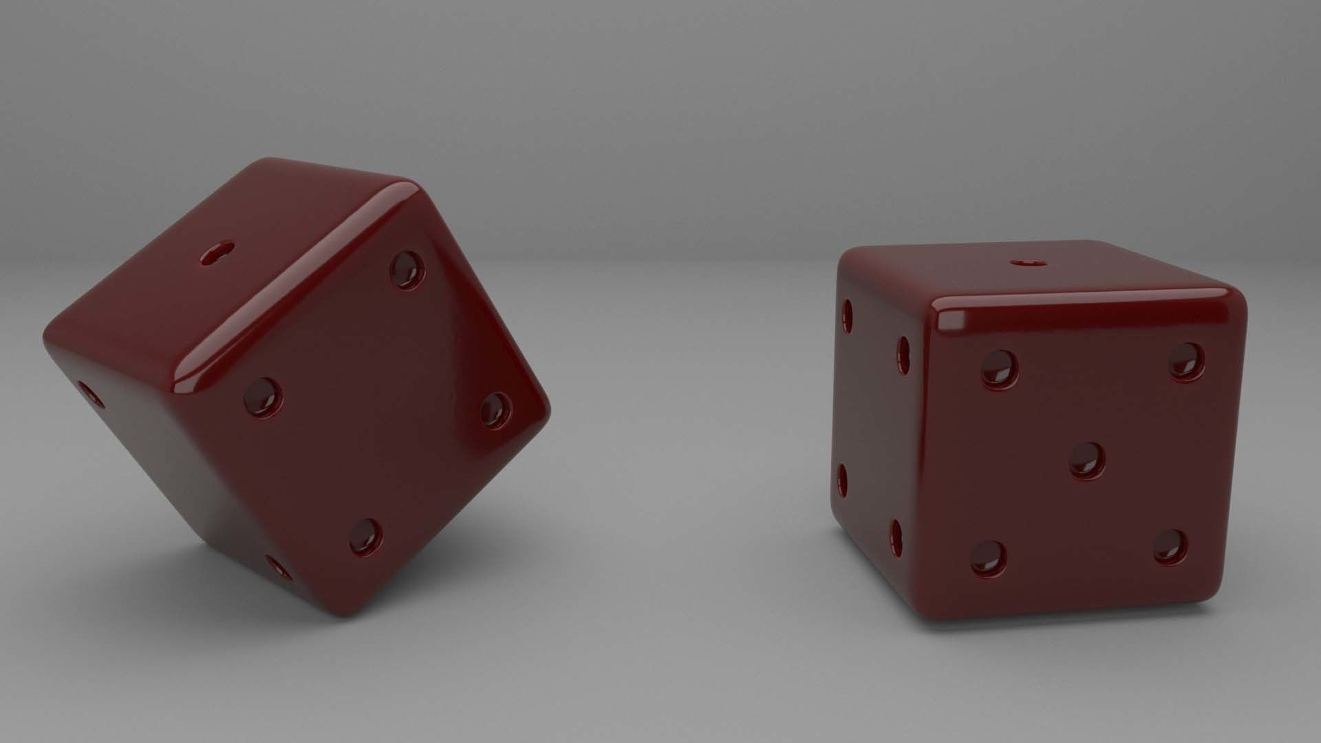 Red dice 3D model_3