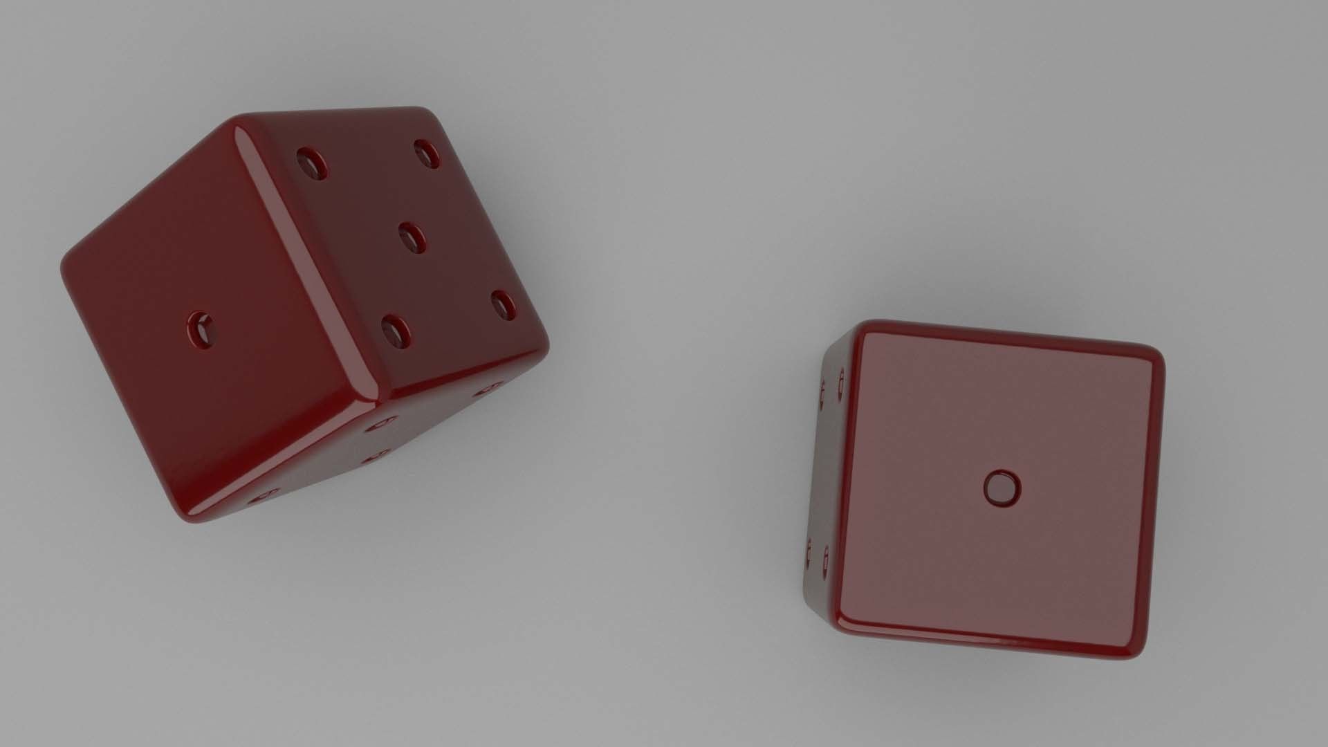 Red dice 3D model_2