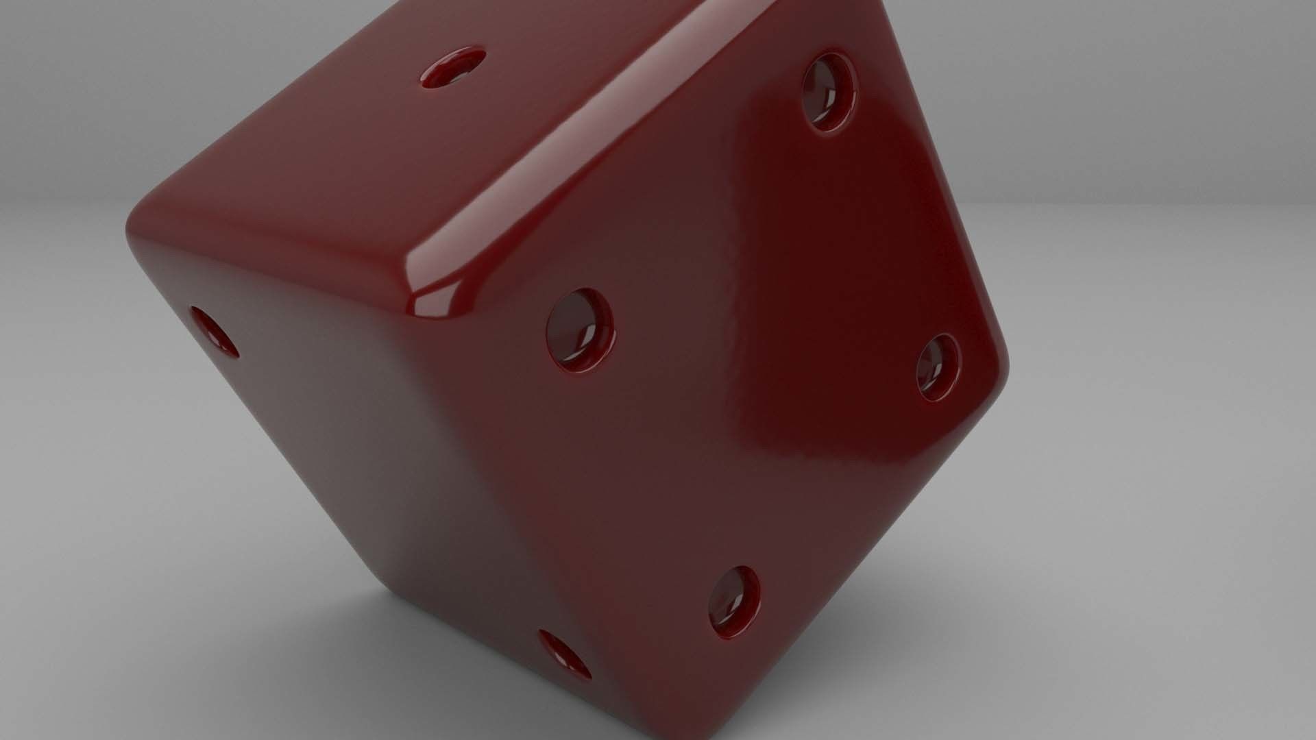 Red dice 3D model_1