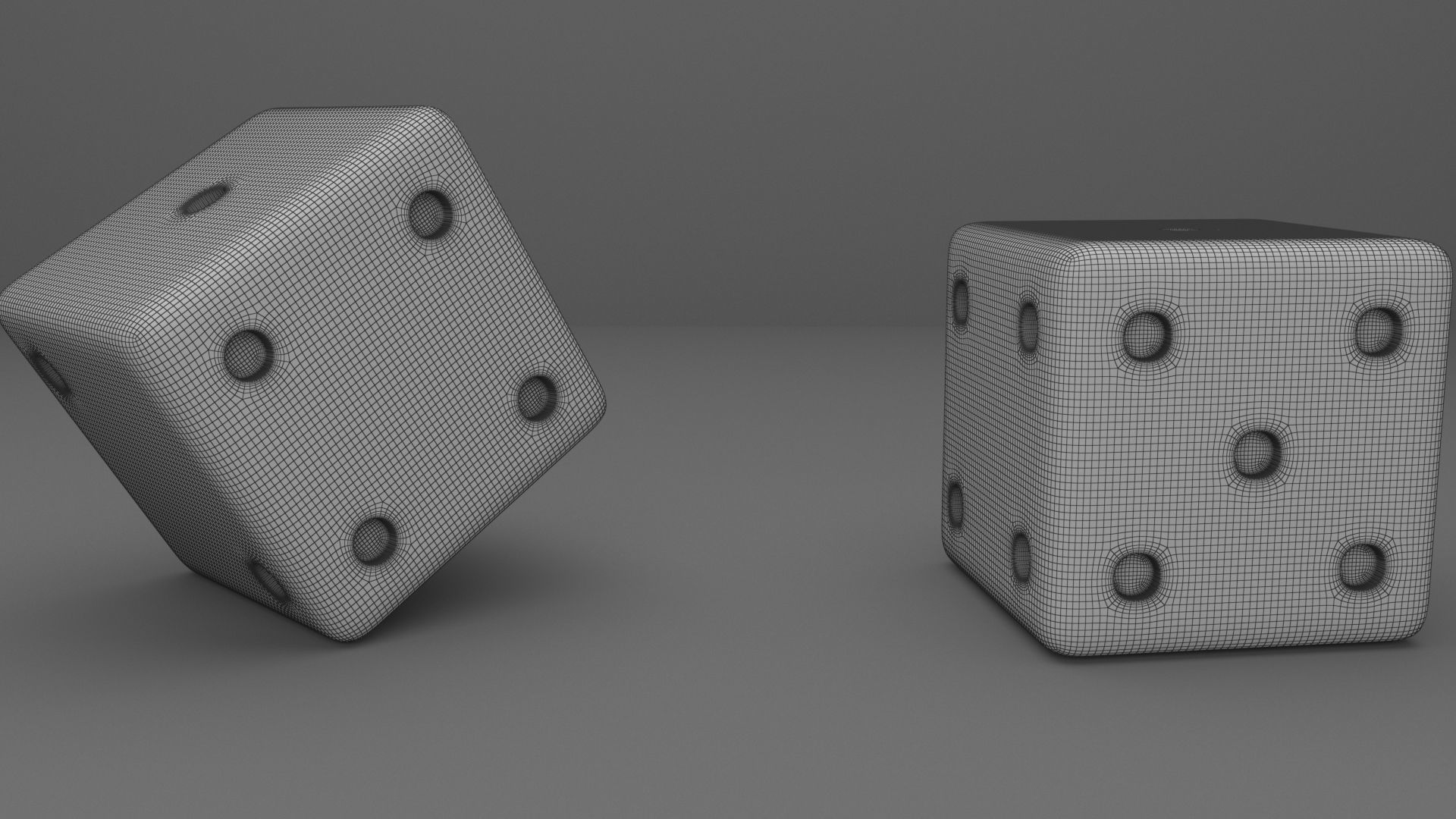 Red dice 3D model_6