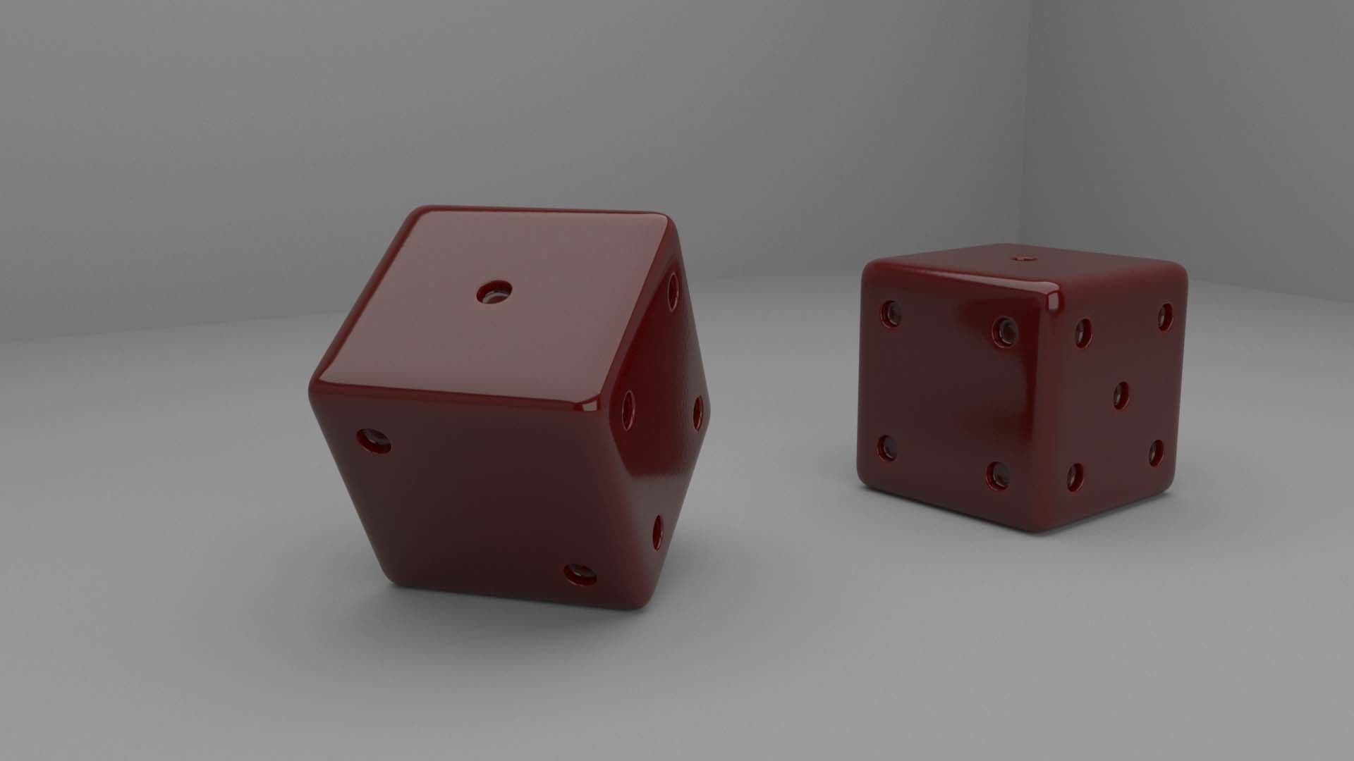 Red dice 3D model_4