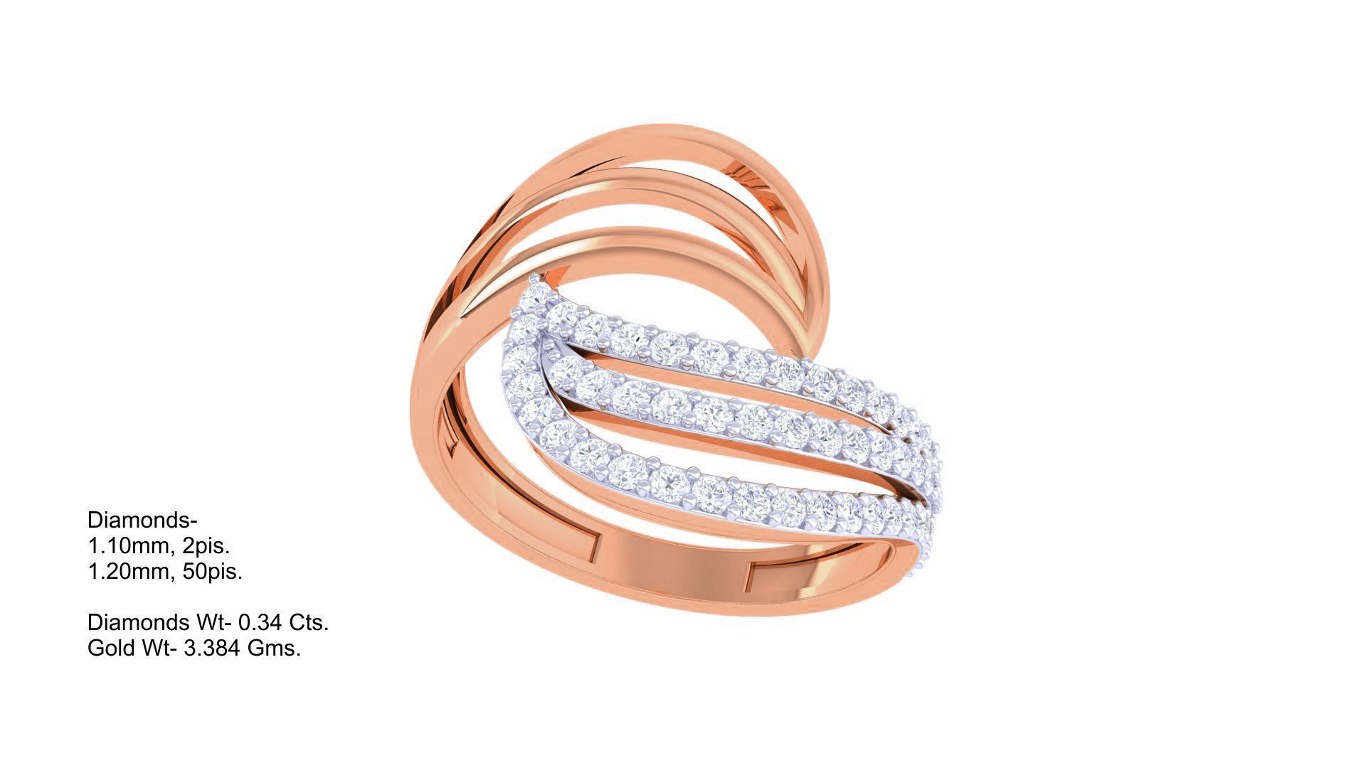 High Jewelry Diamond Cocktail Ring 3dm stl obj 3D print model_3