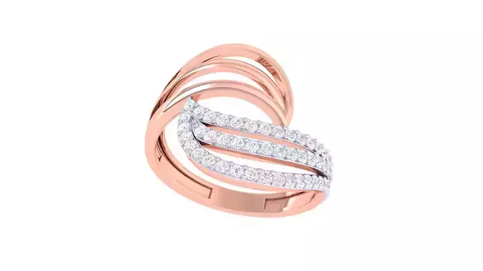 High Jewelry Diamond Cocktail Ring 3dm stl obj