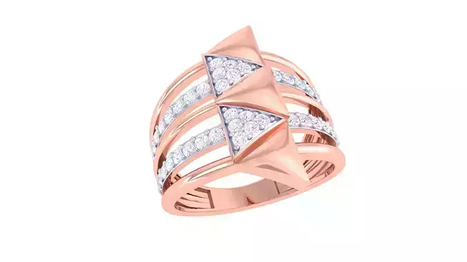 Arrow Wire High Jewelry Diamond Cocktail Ring 3dm stl obj 3D print model