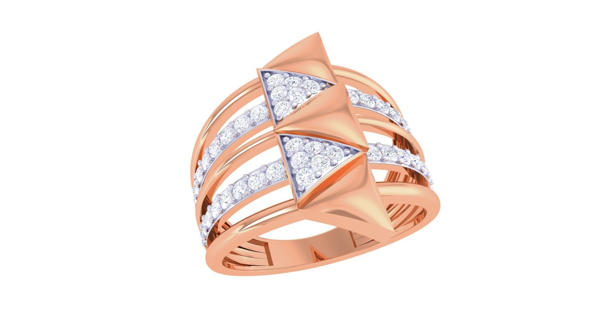 Arrow Wire High Jewelry Diamond Cocktail Ring 3dm stl obj 3D print model_6