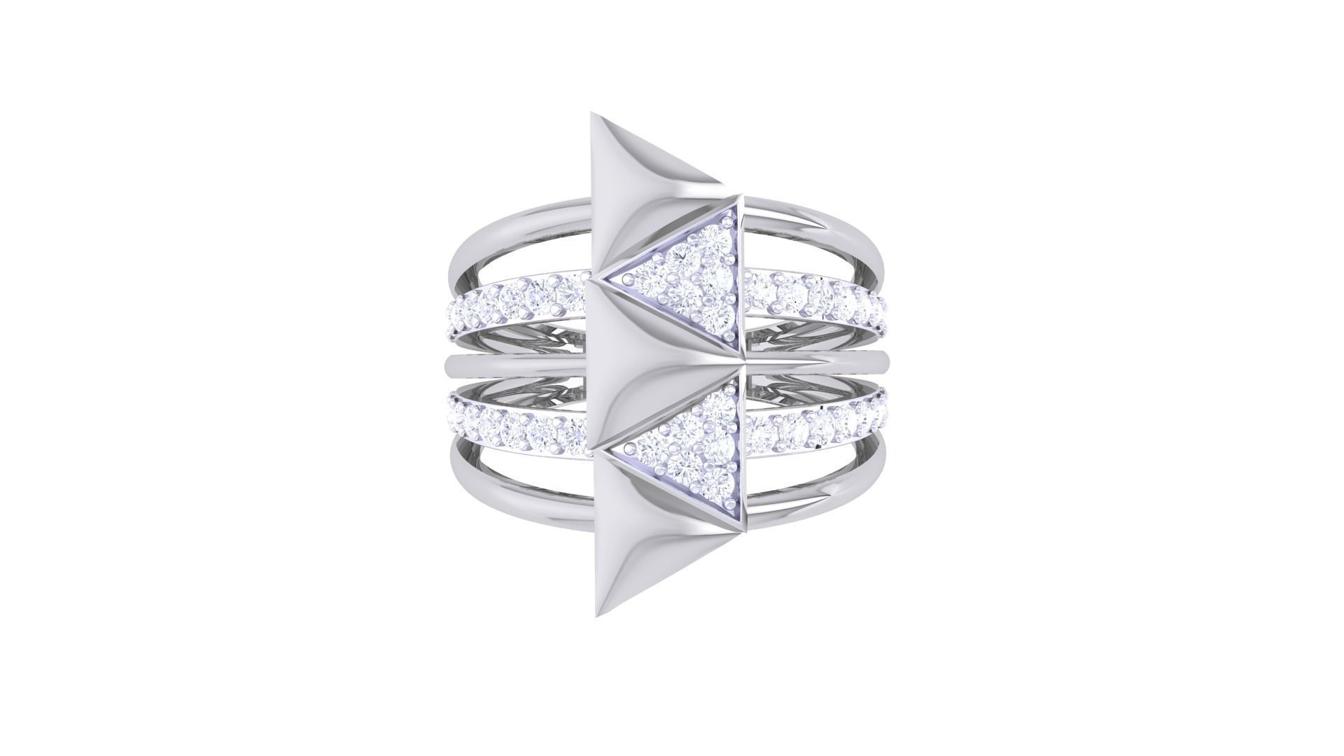 Arrow Wire High Jewelry Diamond Cocktail Ring 3dm stl obj 3D print model_8
