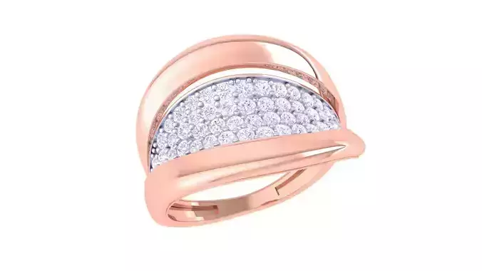 High Jewelry Diamond Cocktail Ring 3dm stl obj 3D print model