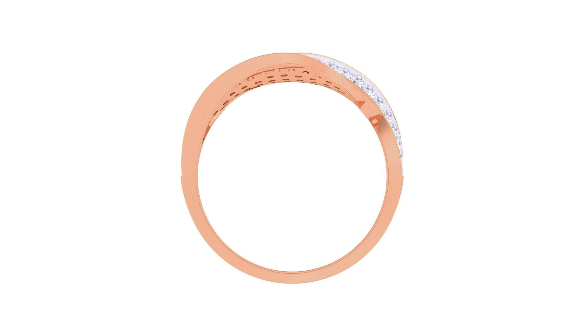 Wire High Jewelry Diamond Cocktail Ring 3dm stl obj 3D print model_12