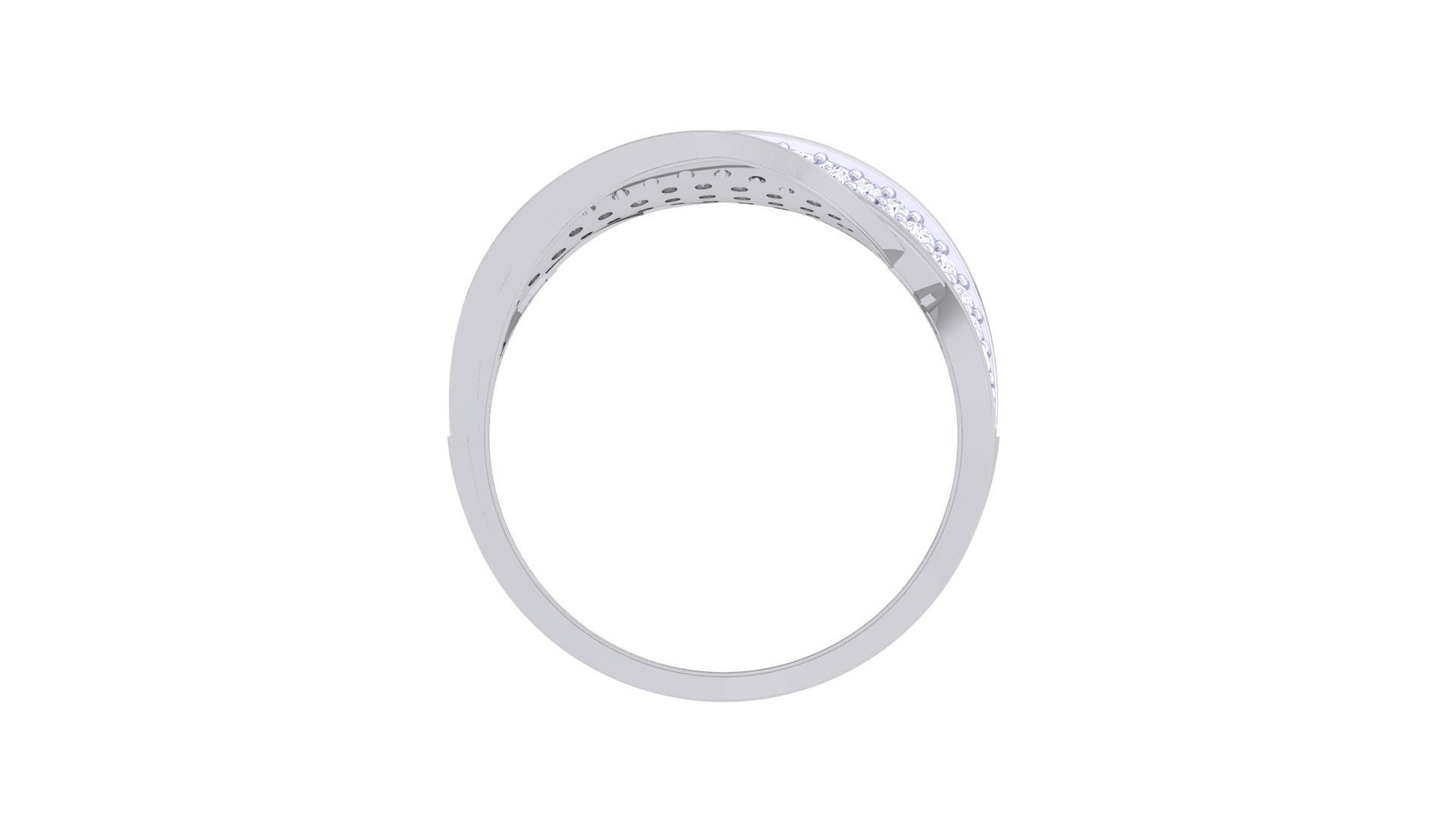 Wire High Jewelry Diamond Cocktail Ring 3dm stl obj 3D print model_11