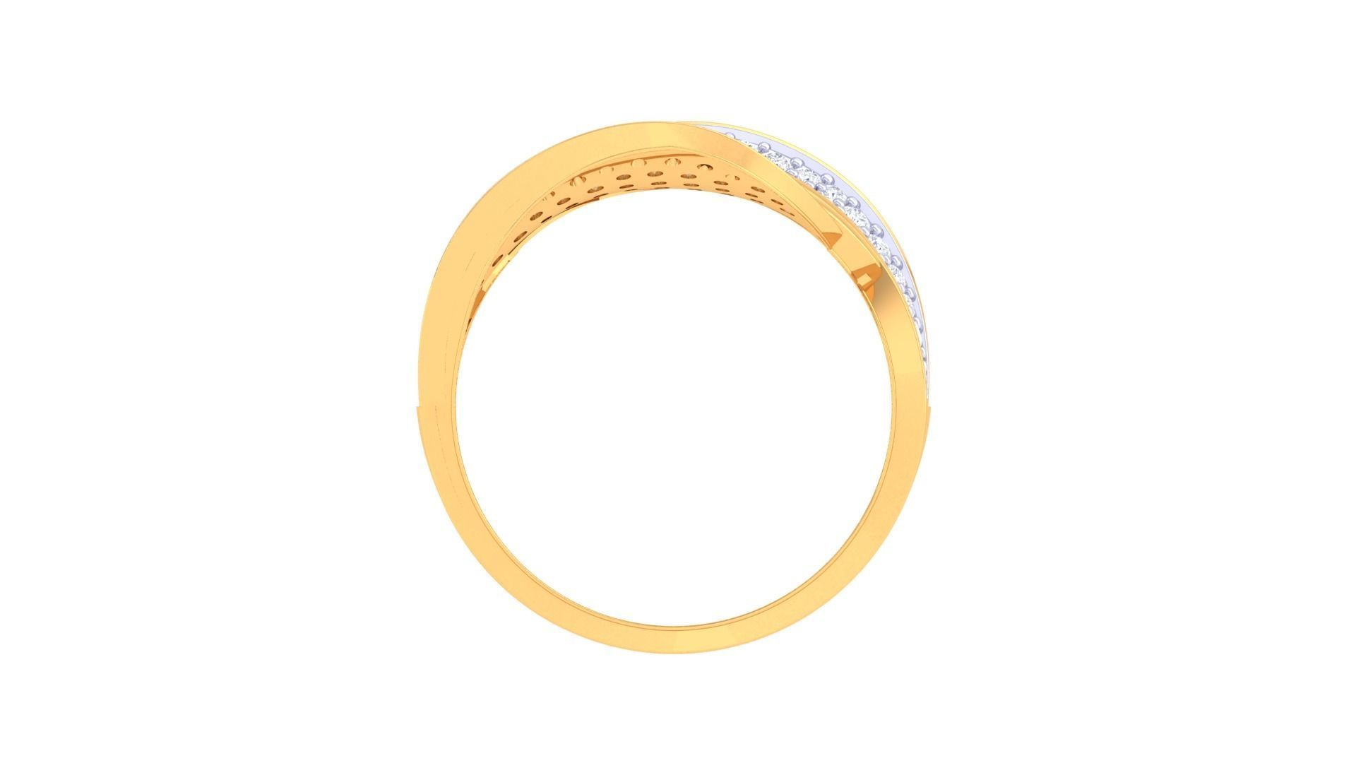 Wire High Jewelry Diamond Cocktail Ring 3dm stl obj 3D print model_10