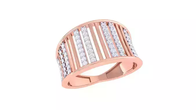 Wire High Jewelry Diamond Cocktail Ring 3dm stl obj