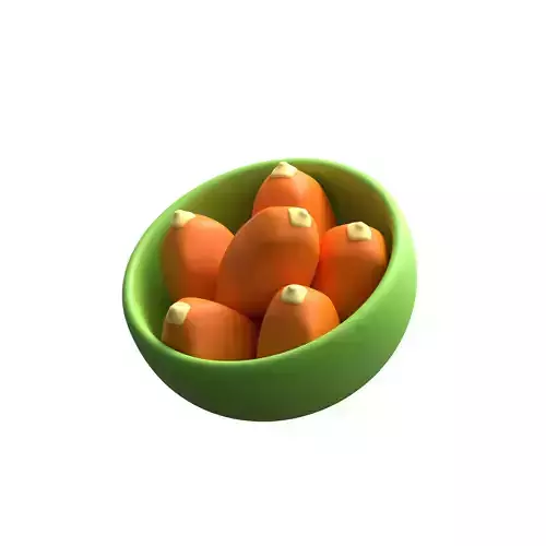 dates in bowl Low-poly 3D model