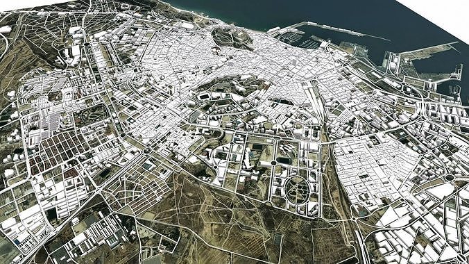 Cityscape Alicante Spain 3D model 3