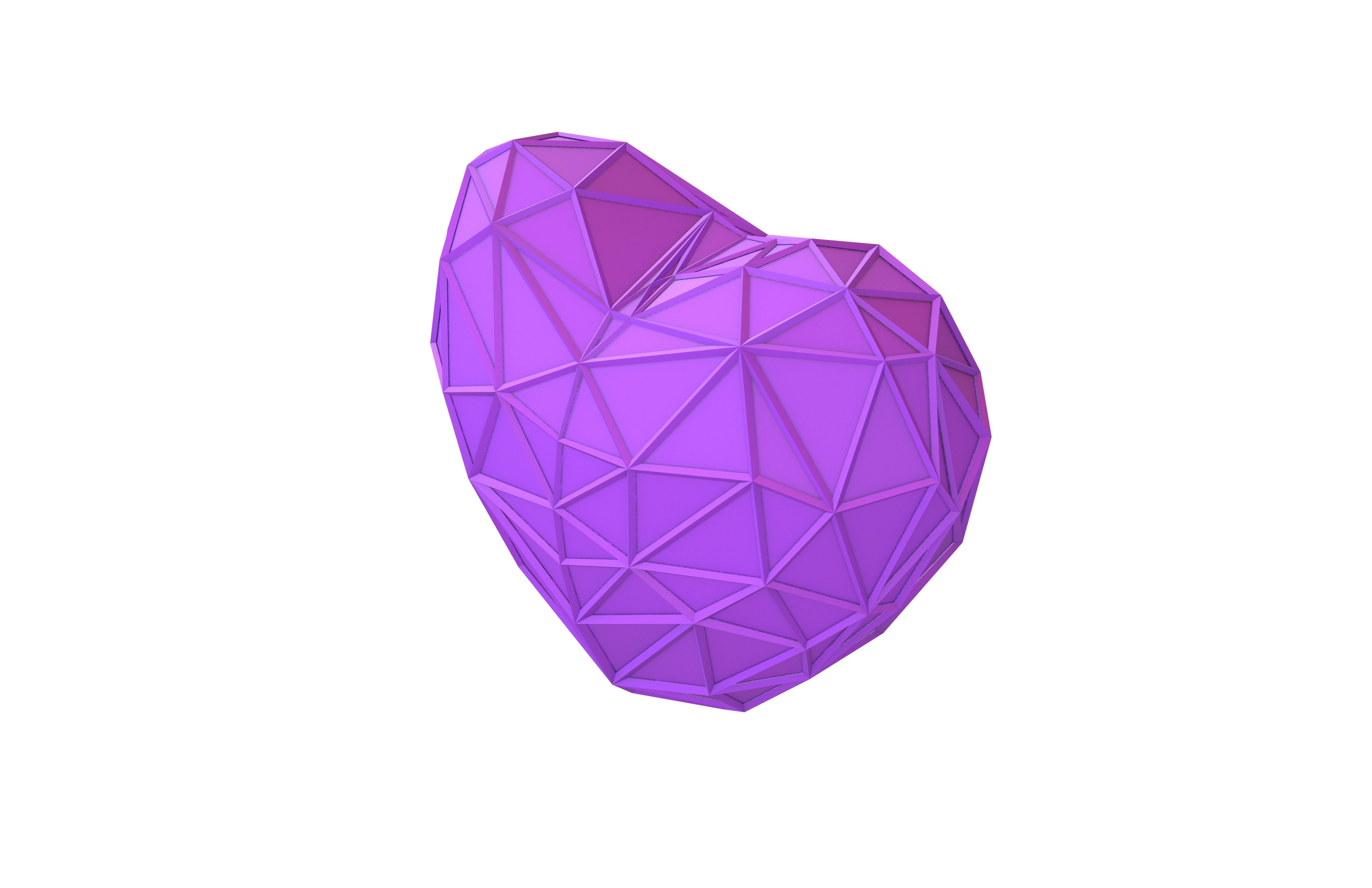 Stylish Heart V3 008 Low-poly 3D model_2