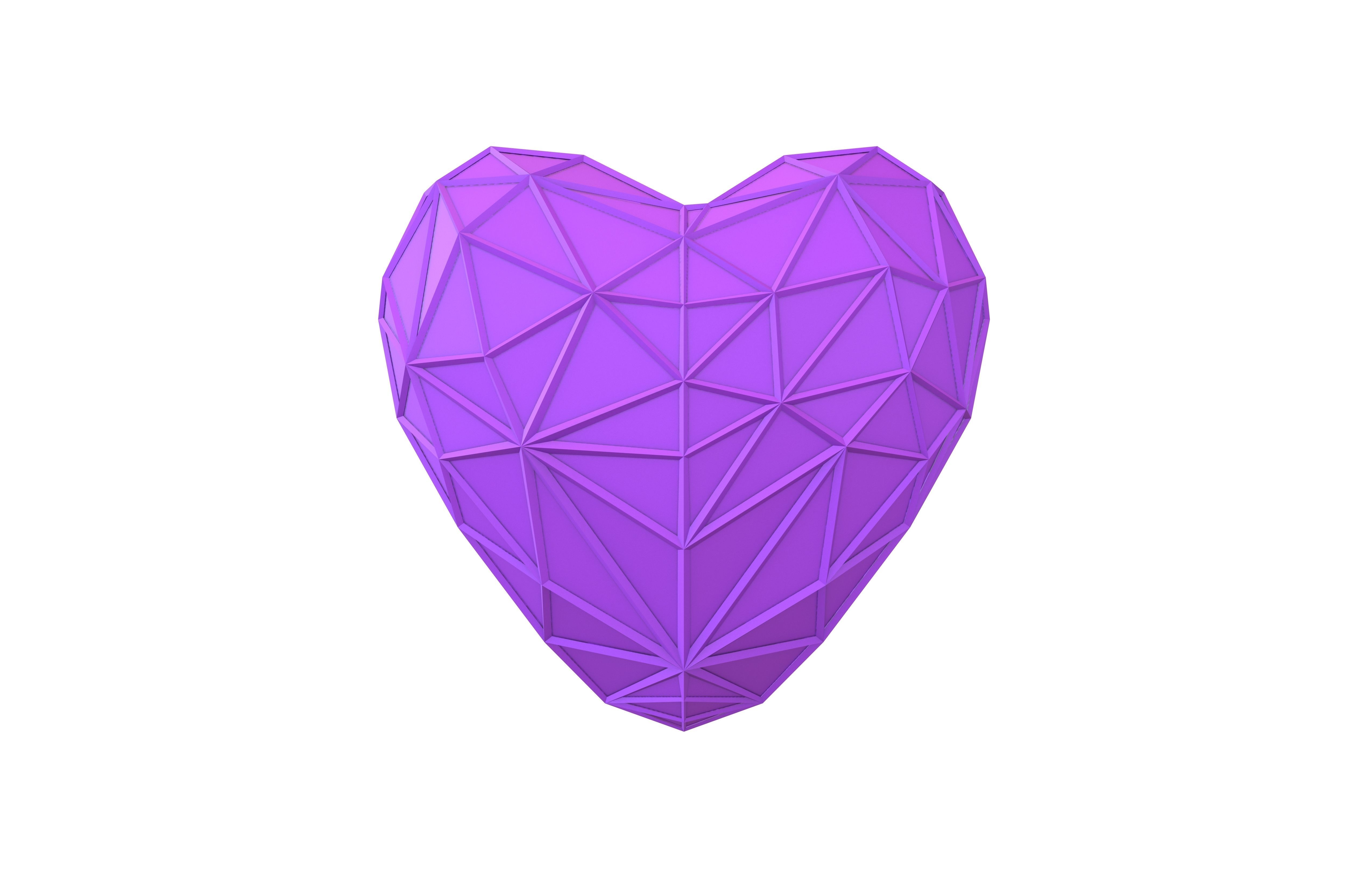 Stylish Heart V3 008 Low-poly 3D model_1