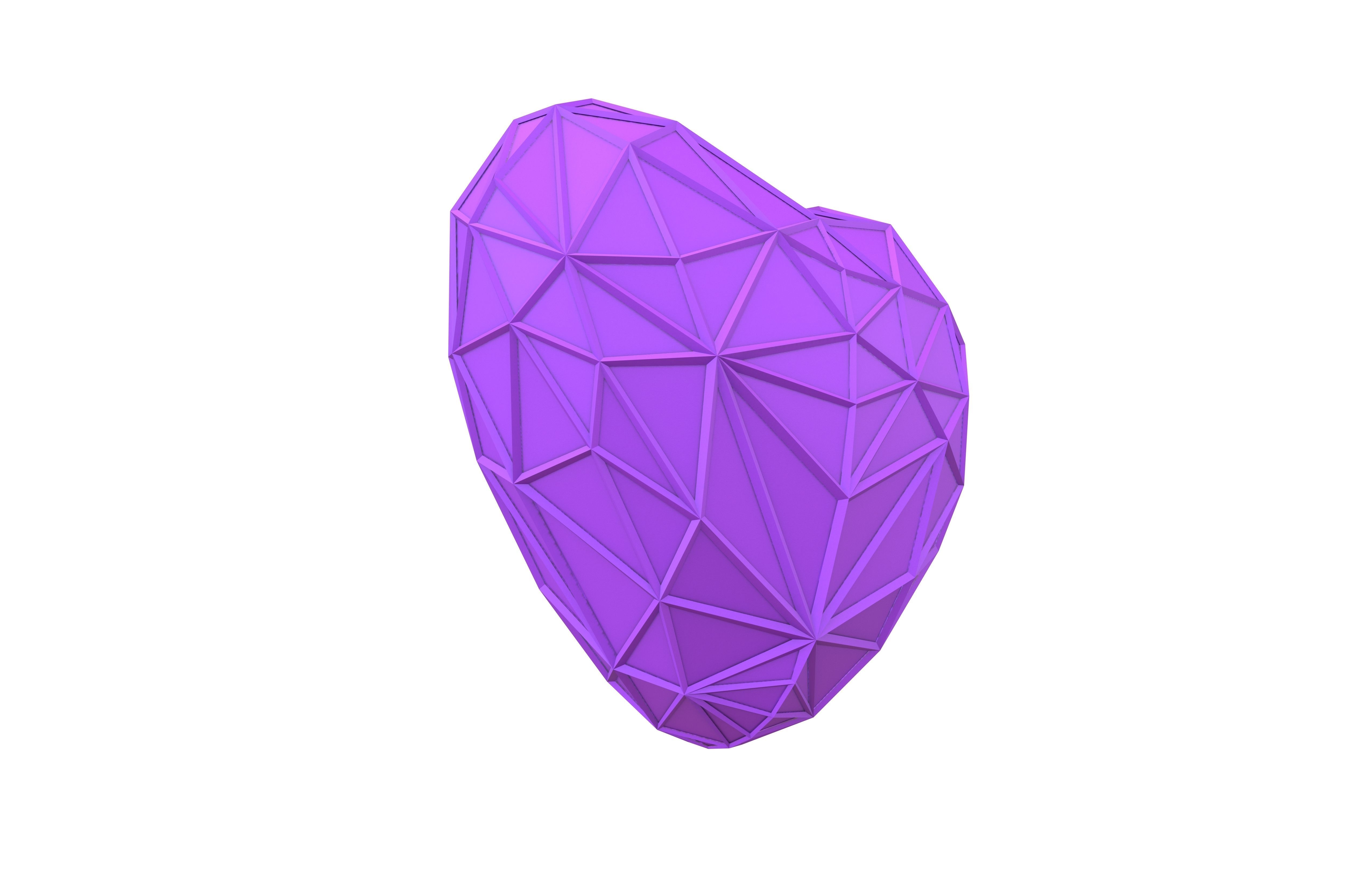 Stylish Heart V3 008 Low-poly 3D model_3