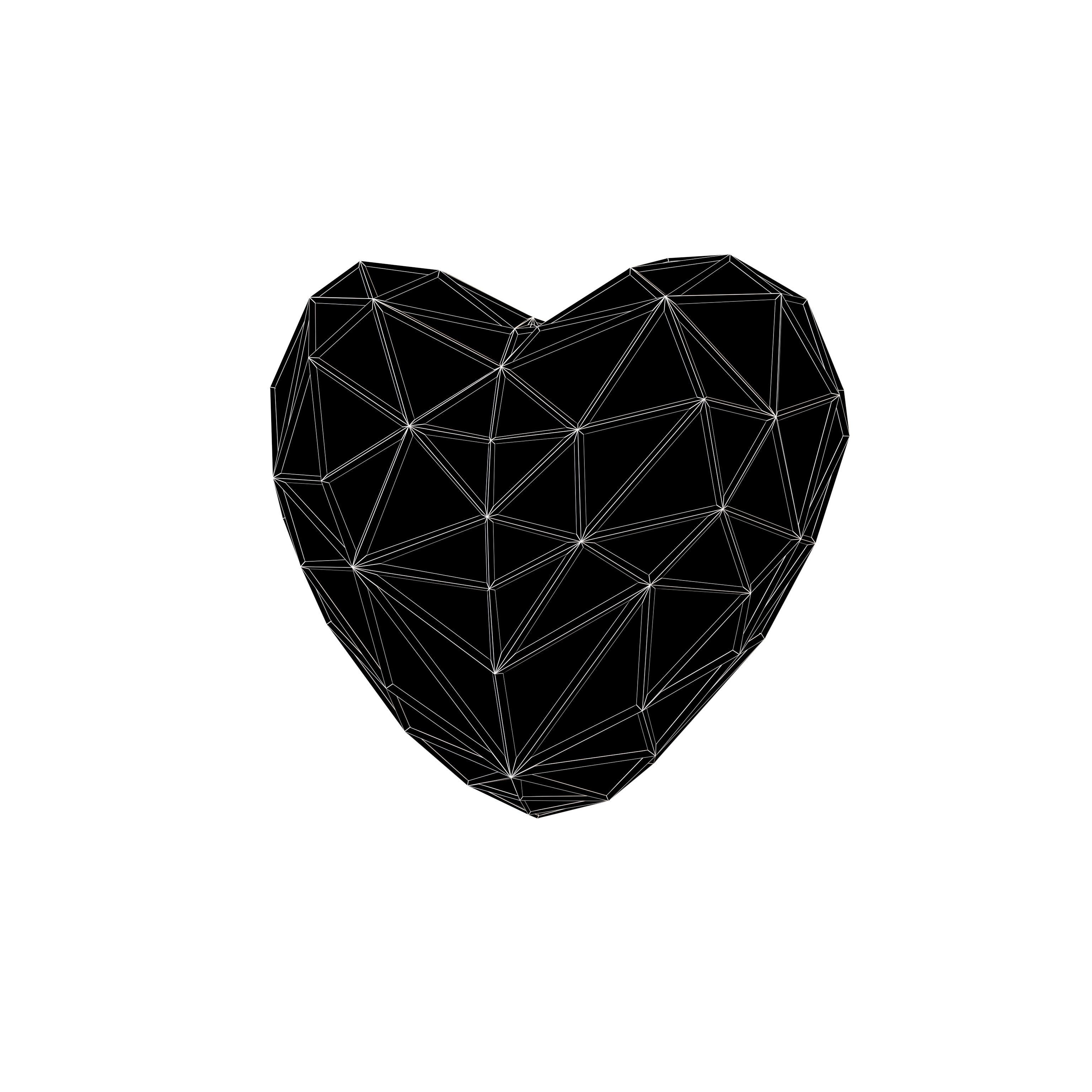 Stylish Heart V3 021 Low-poly 3D model_7