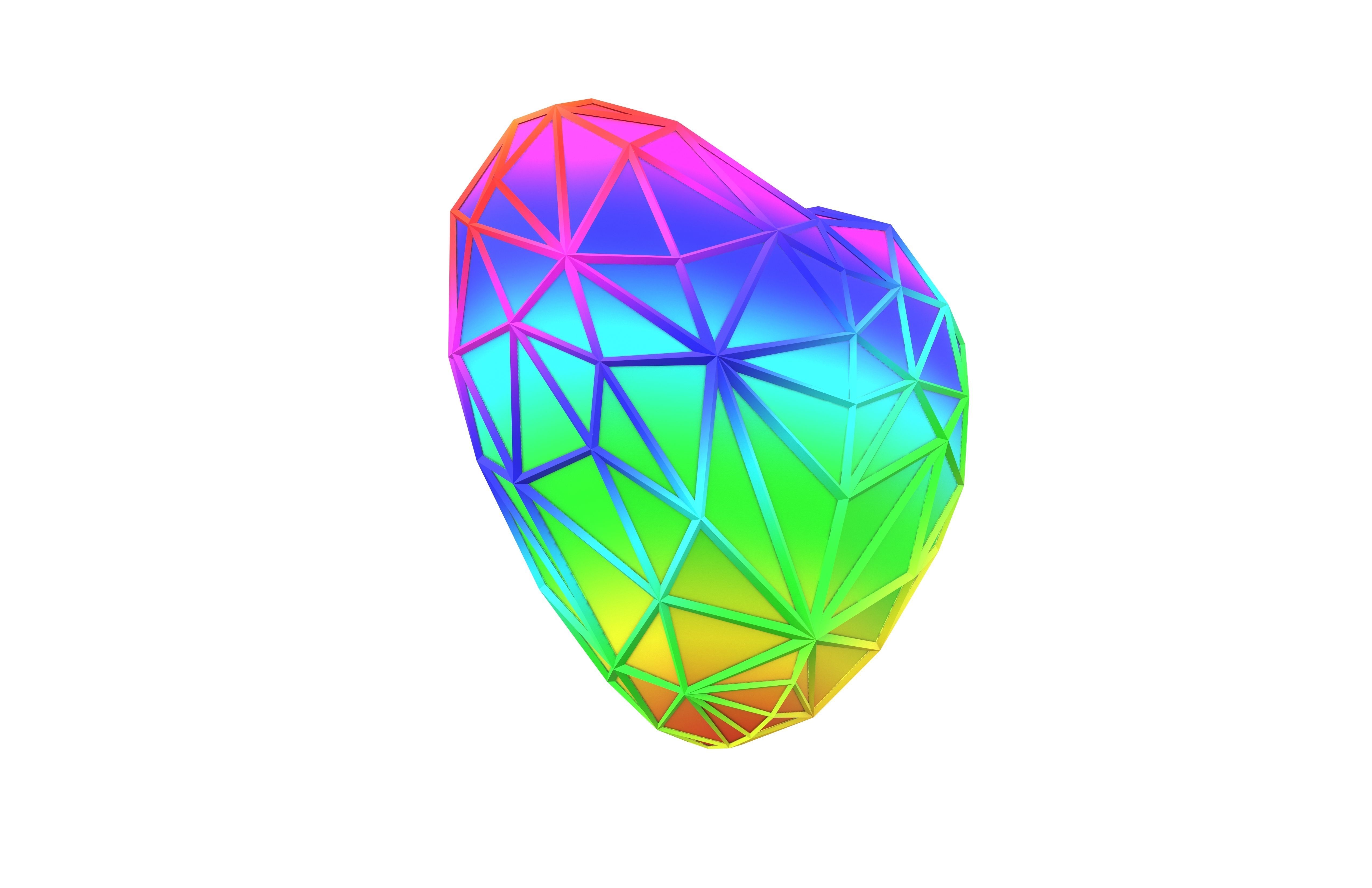 Stylish Heart V3 021 Low-poly 3D model_3