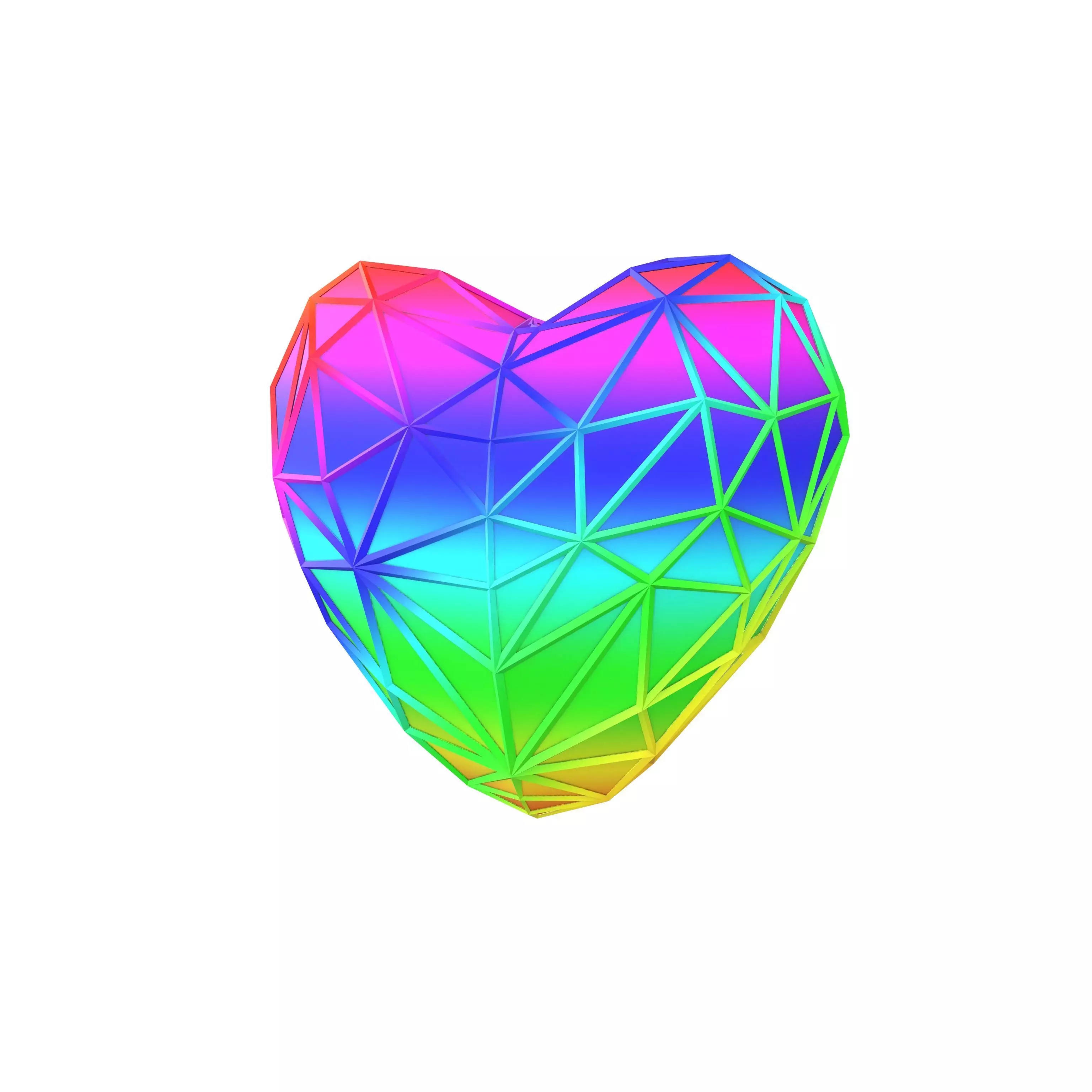 Stylish Heart V3 021 Low-poly 3D model_0
