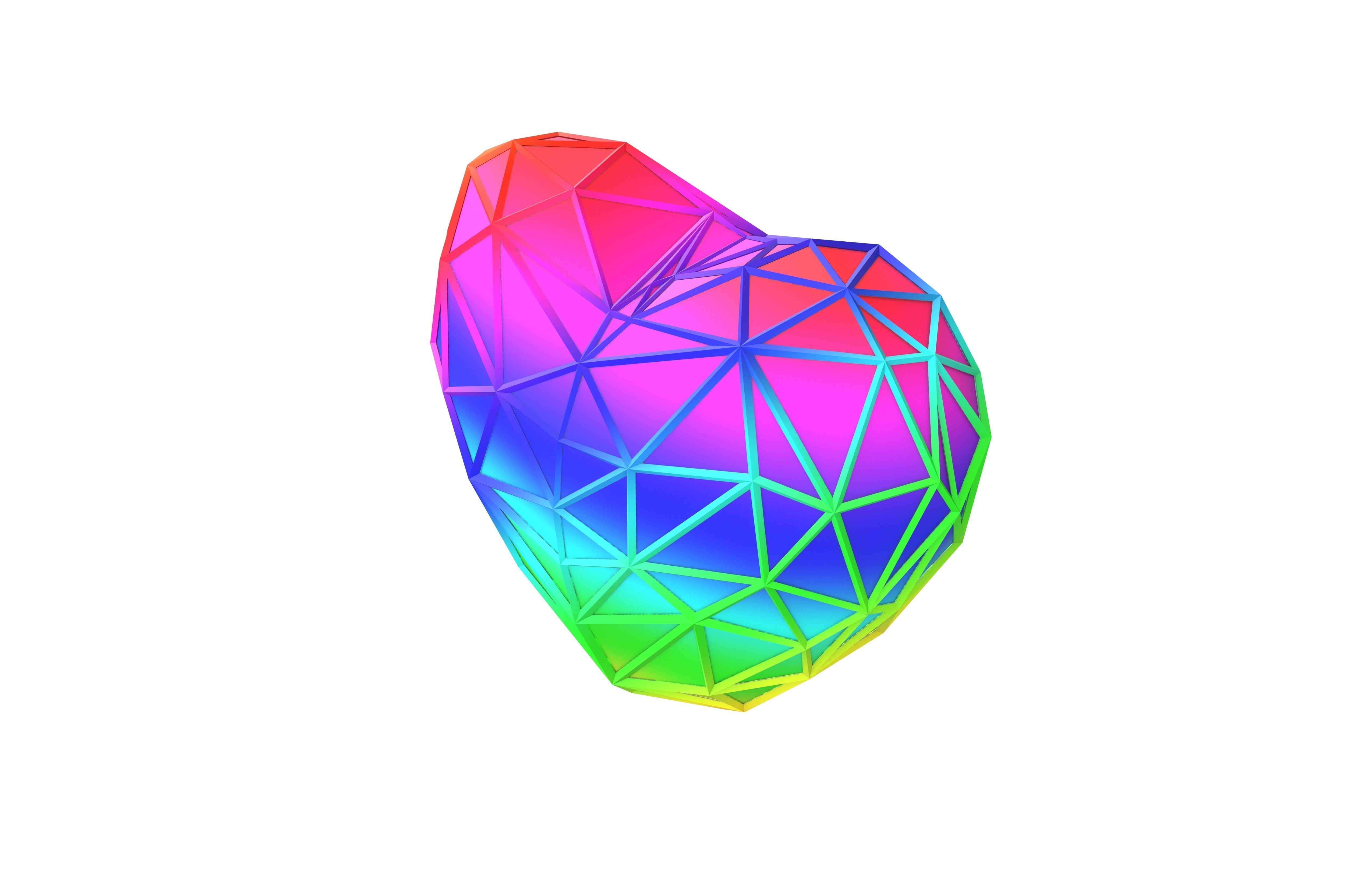 Stylish Heart V3 021 Low-poly 3D model_2
