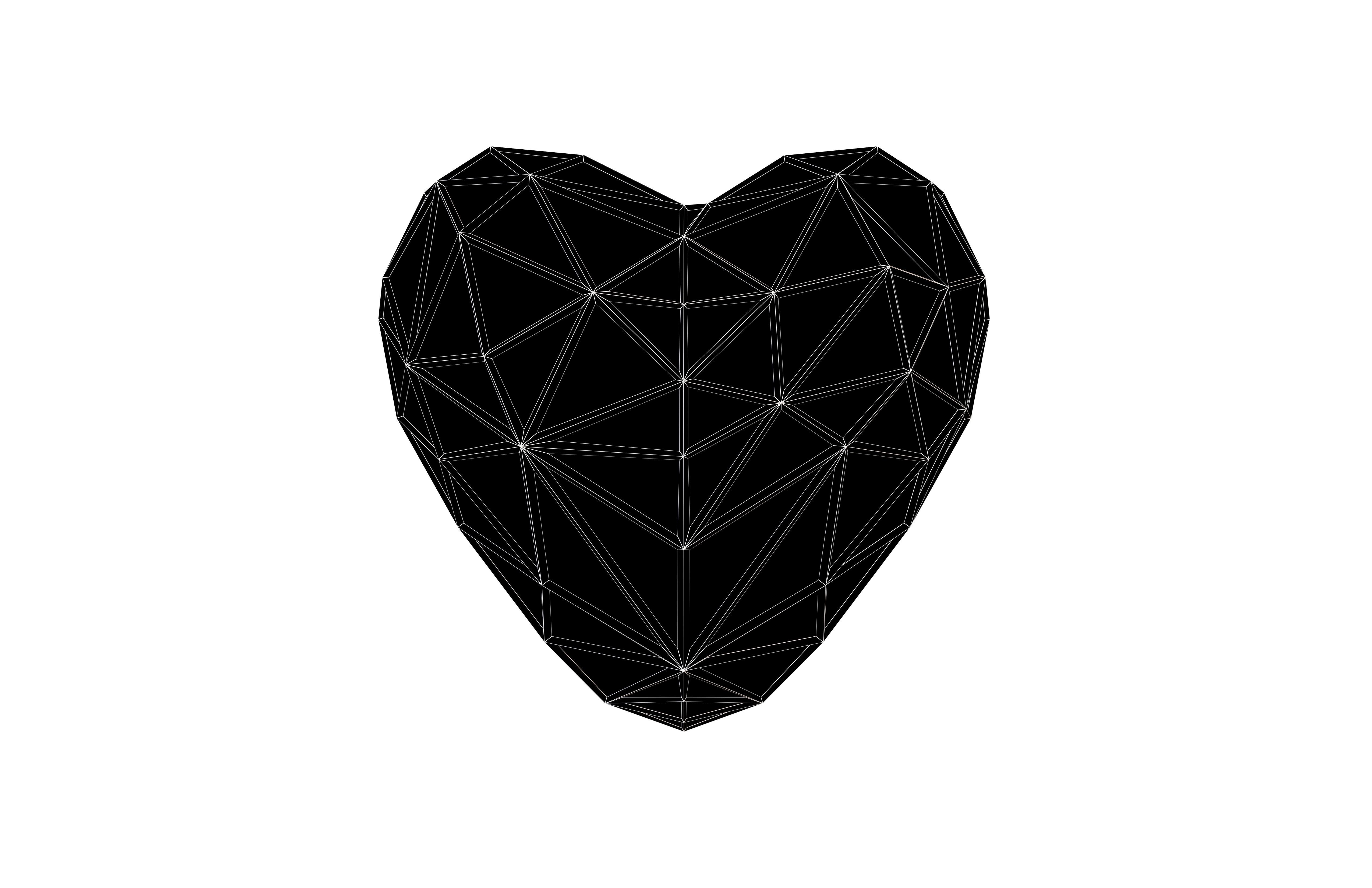 Stylish Heart V3 021 Low-poly 3D model_4